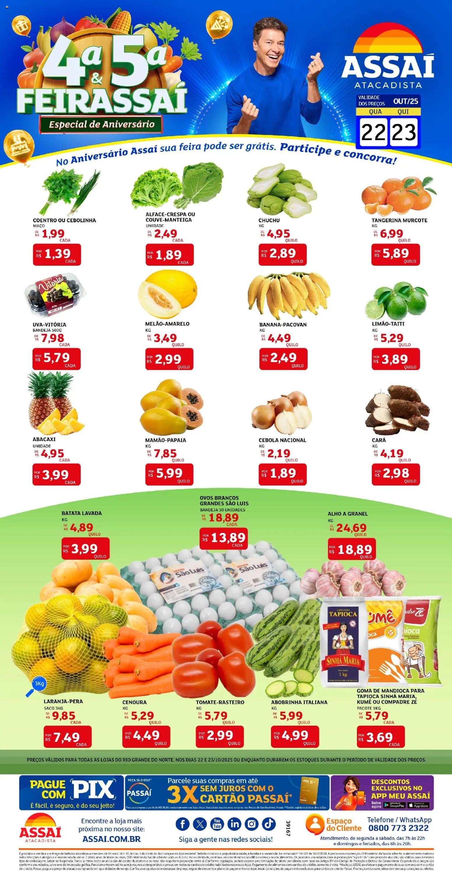 Assaí Atacadista Folheto - válido de 22.10.2025 | Página: 1 | Produtos: Ovos, Abacaxi, Bandeja, Batata