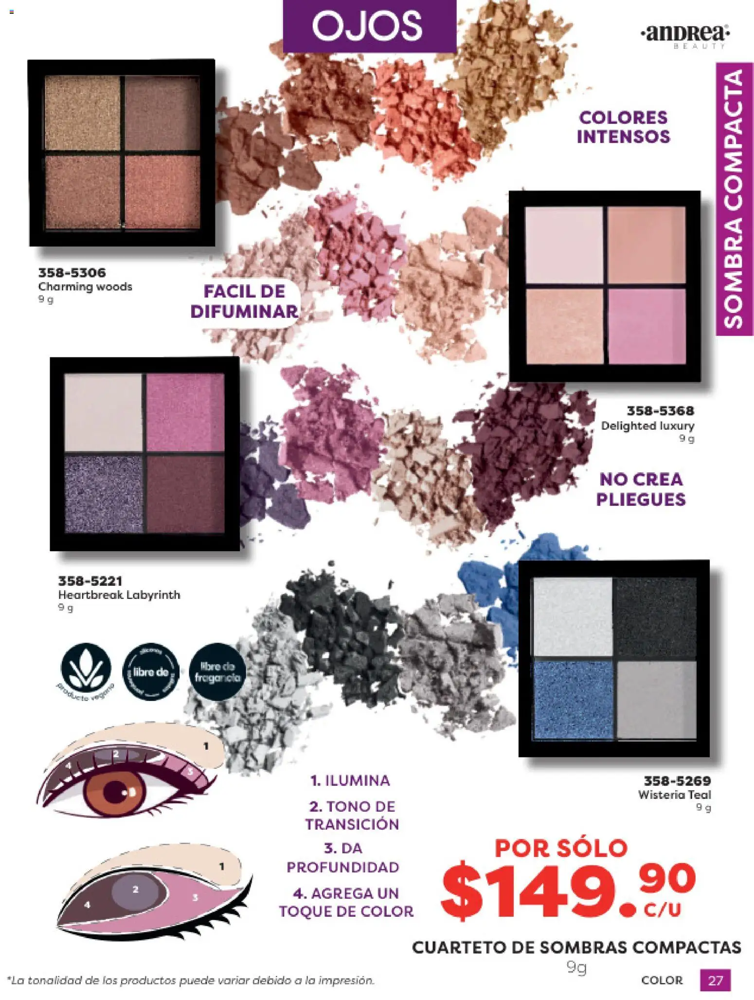 Nuevas ofertas de Andrea válidas en toda la República Mexicana desde el 31.10.2025. ¡Encuentra las mejores ofertas en Andrea catálogo Beauty! | Página: 27 | Productos: Sombra, Fragancia