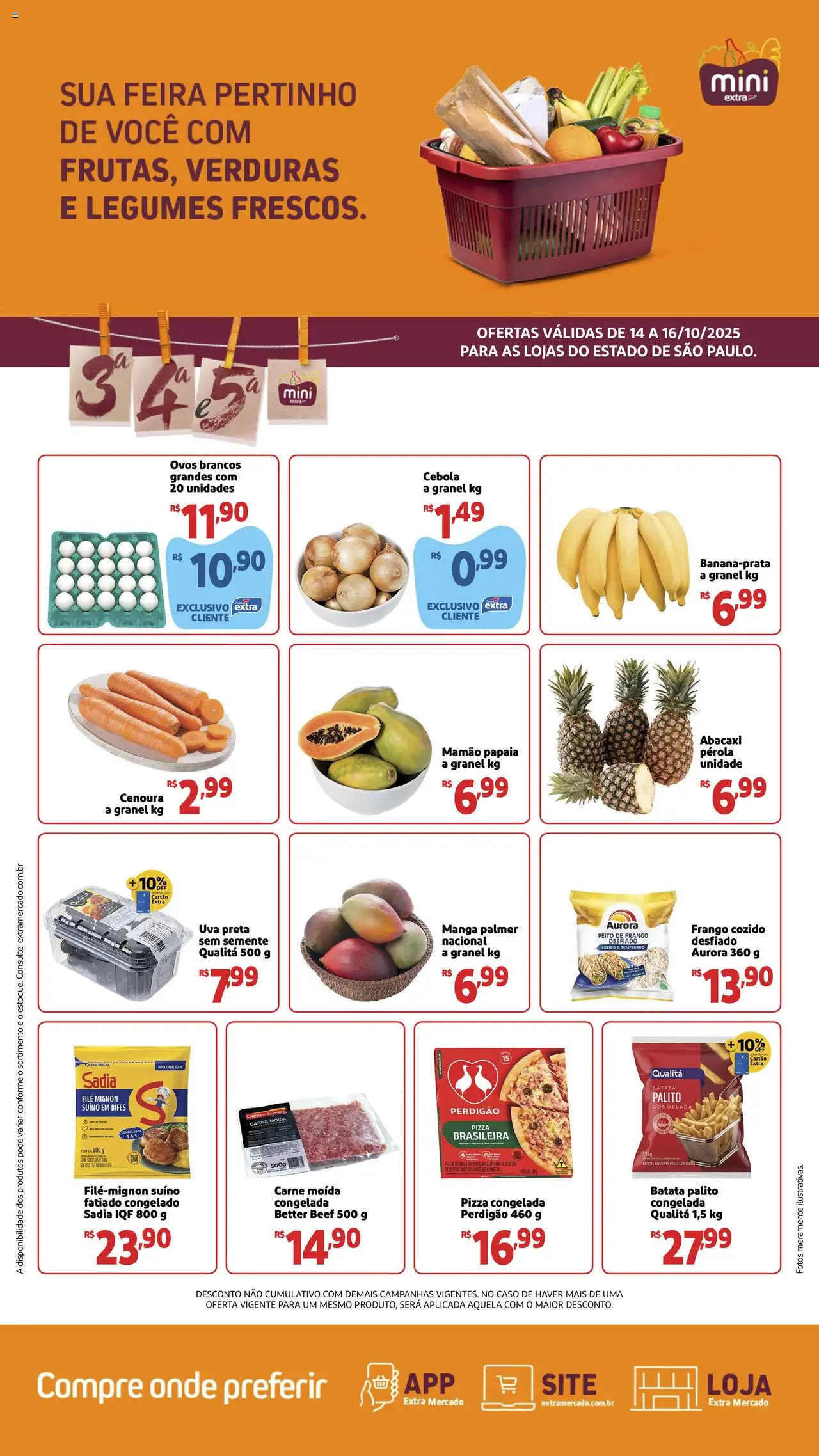 Extra Folheto - válido de 14.10.2025 | Página: 1 | Produtos: Filé mignon, Presunto, Carne, Creme