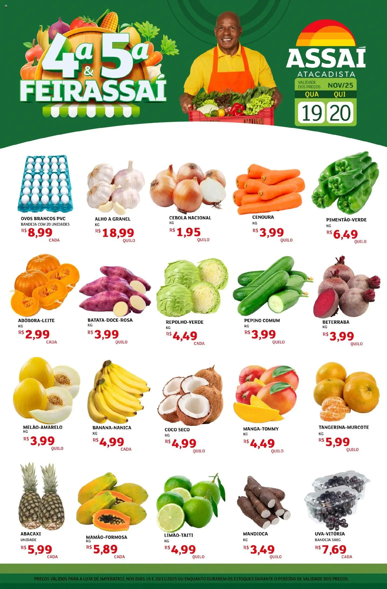 Assaí Atacadista Folheto - válido de 20.11.2025 | Página: 1 | Produtos: Beterraba, Ovos, Abacaxi, Bandeja