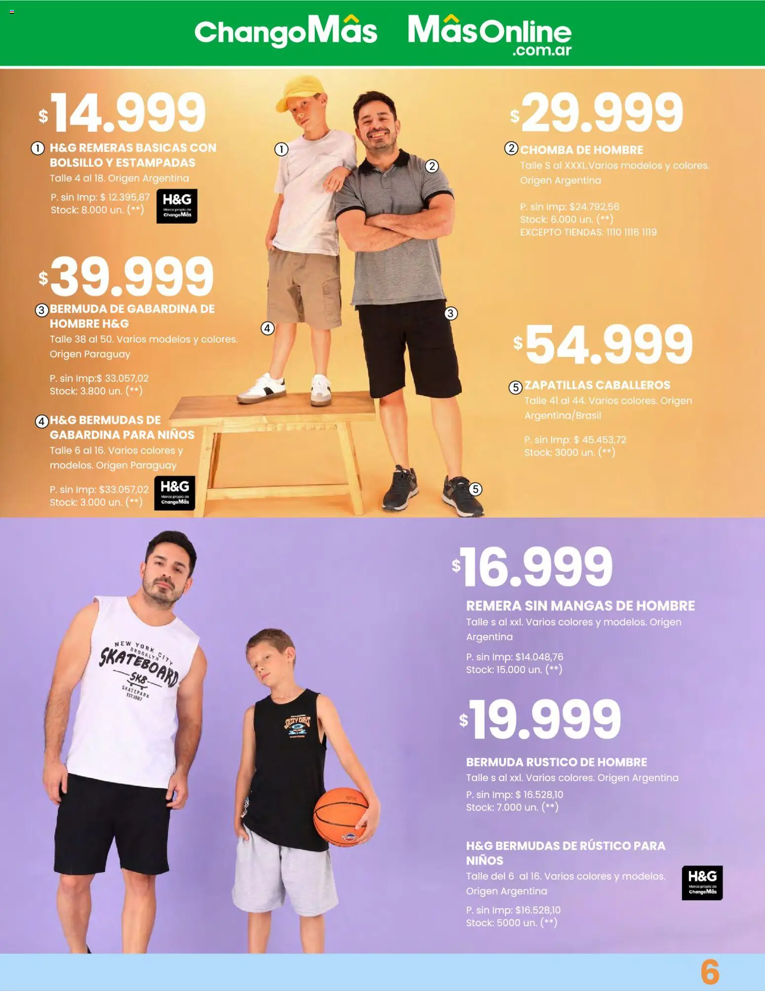 Changomas Catálogo Verano │ válido desde el 28.11.2025 | Página: 7 | Productos: Bermuda, Chomba, Bermudas, Zapatillas