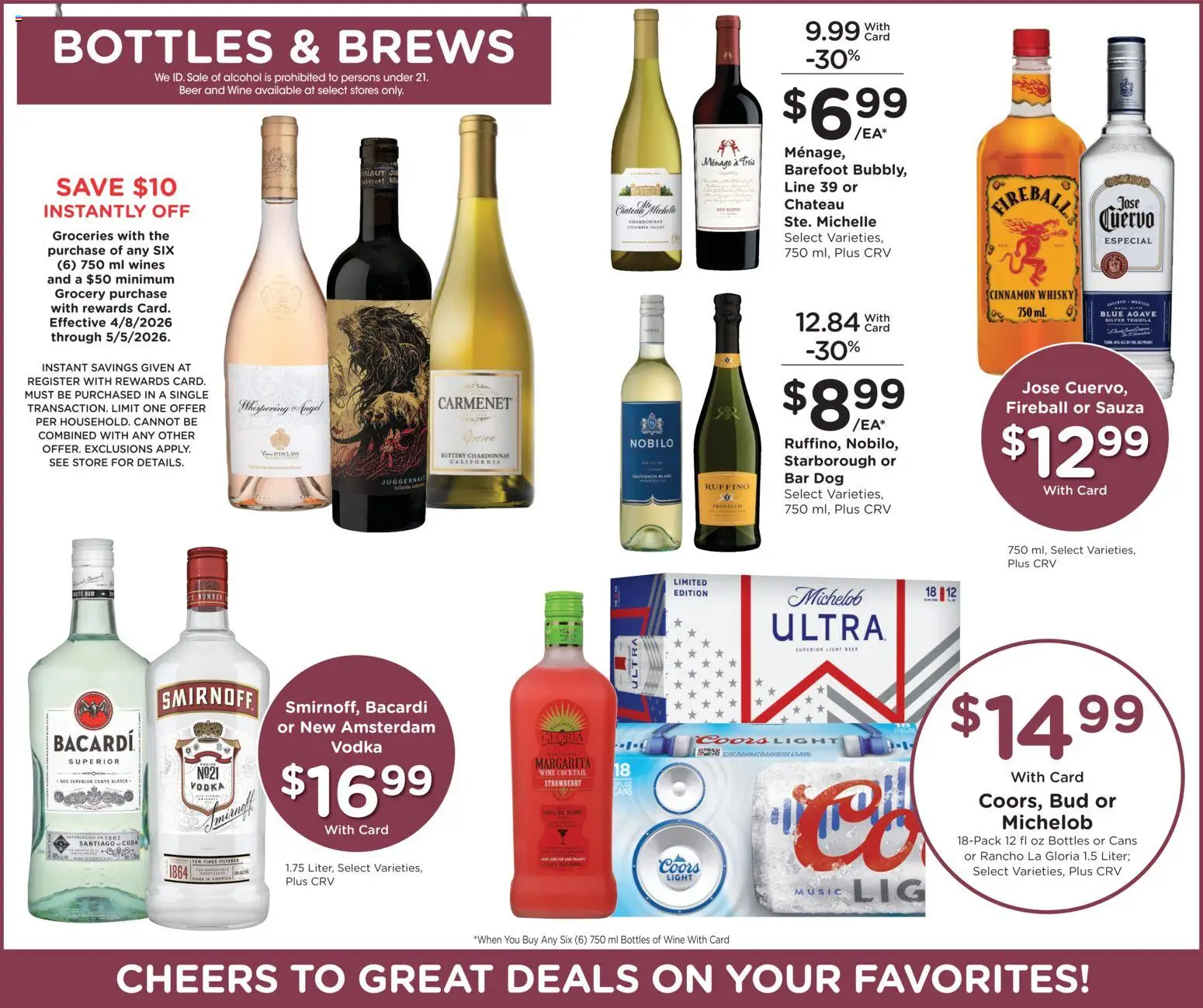 Ralphs Weekly Ad - valid from 08.04.2026 | Page: 10 | Products: Wine, Beer, Vodka, Rod