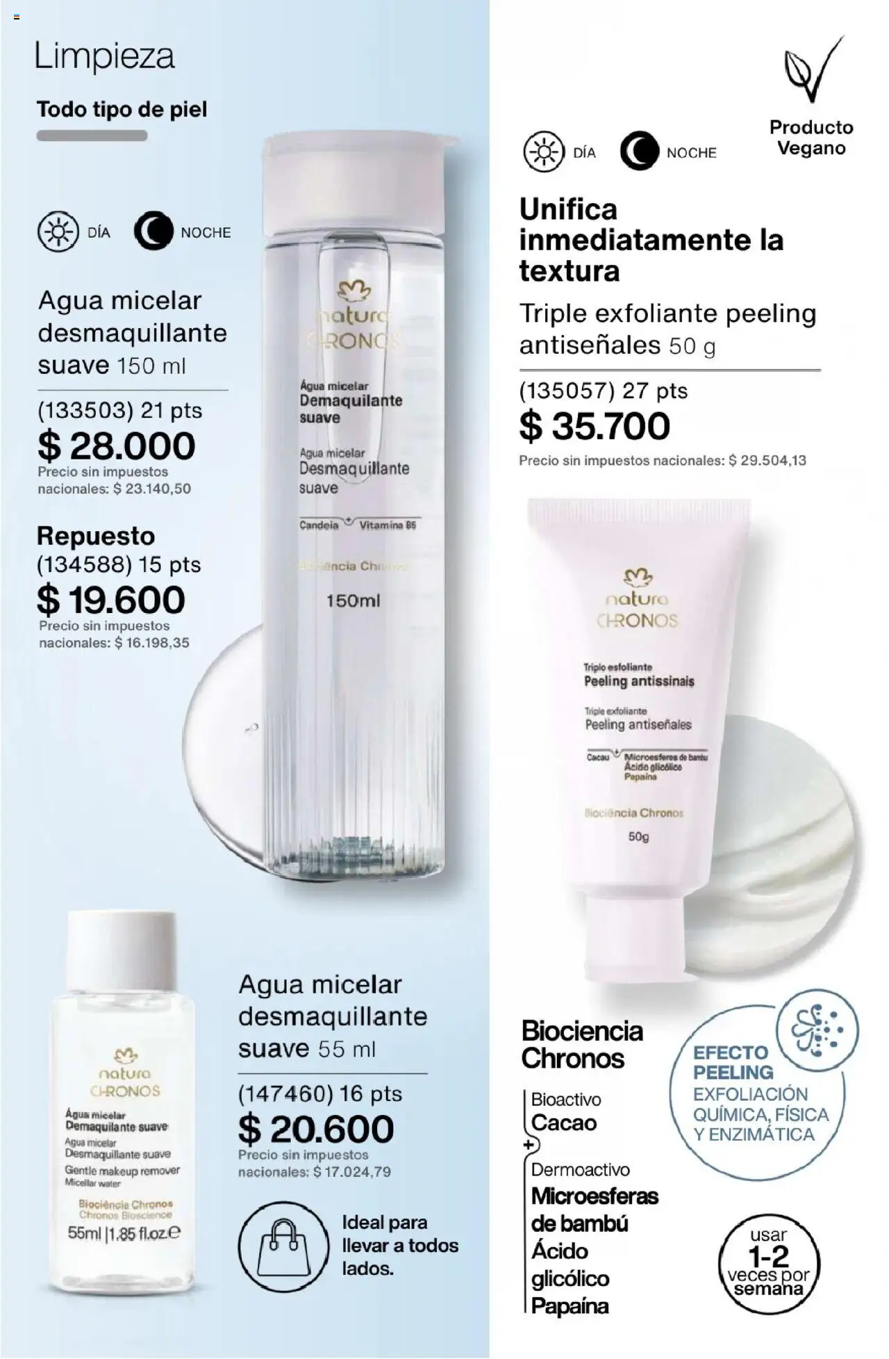 Natura - Catálogo Ciclo 15 │ válido desde el 01.10.2025 | Página: 160 | Productos: Desmaquillante, Agua, Cacao