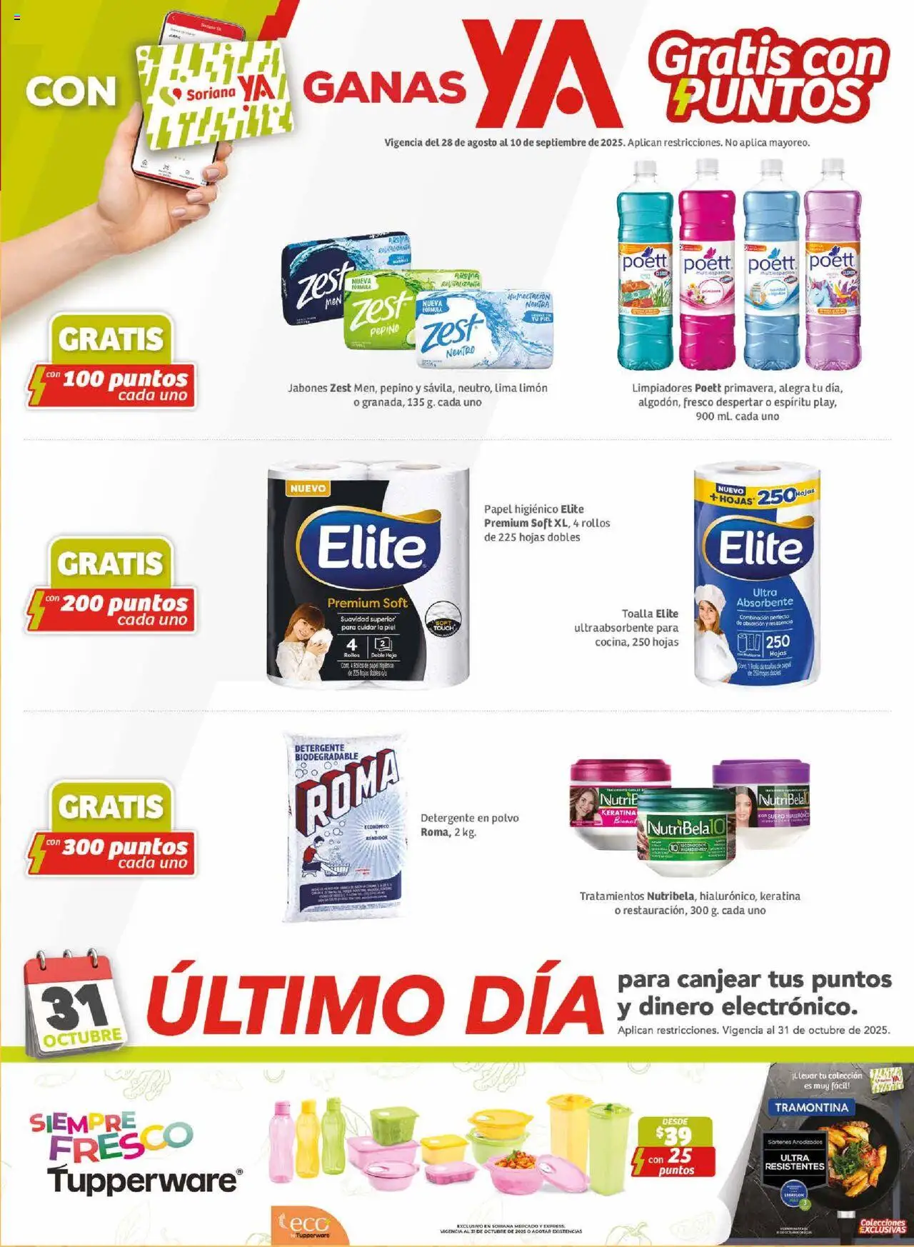 Nuevas ofertas de Soriana válidas en toda la República Mexicana desde el 28.08.2025. ¡Encuentra las mejores ofertas en Soriana - Pesito Valedor Mercado: Camp, Chia, Oax, Q. Roo, Tab, Yuc! | Página: 26 | Productos: Detergente, Lima, Toalla, Polvo