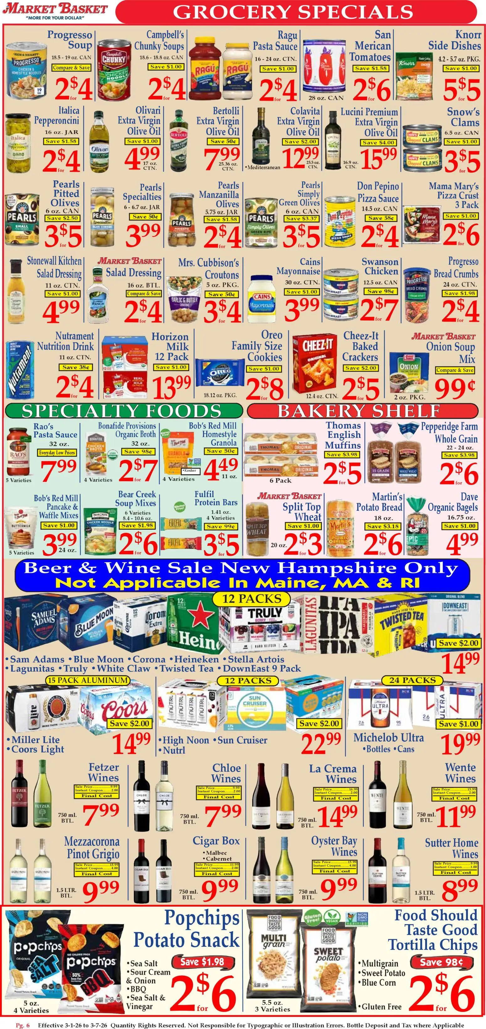 Market Basket Ad - valid from 01.03.2026 | Page: 6 | Products: Oil, Pizza, Wine, Cream