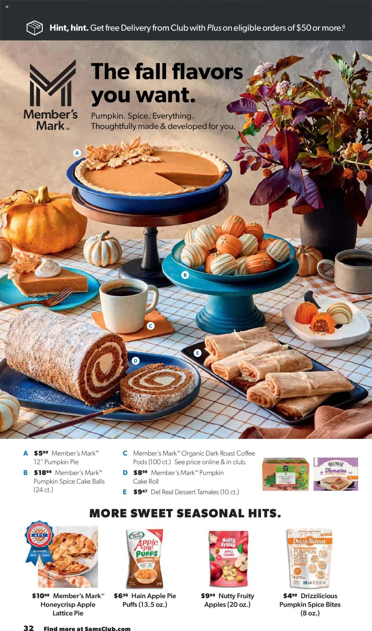 Sam's Club Instant Savings Book September - valid from 27.08.2025 | Page: 32 | Products: Coffee, Apples, Pumpkin Pie, Apple Pie