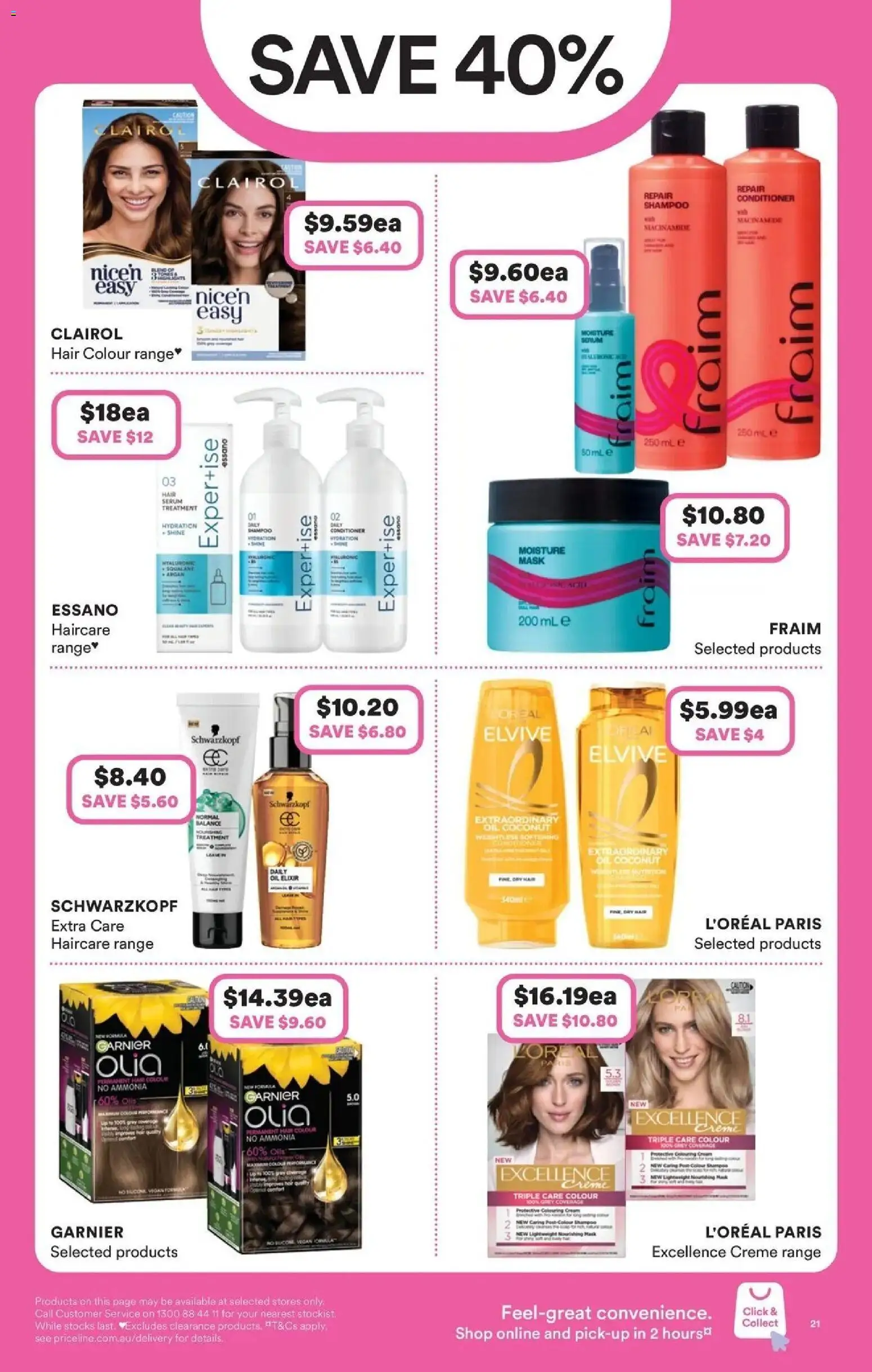 Priceline Pharmacy catalogue - valid from 23.04.2026 | Page: 21 | Products: Conditioner, Hair colour, Hair serum, Treatment