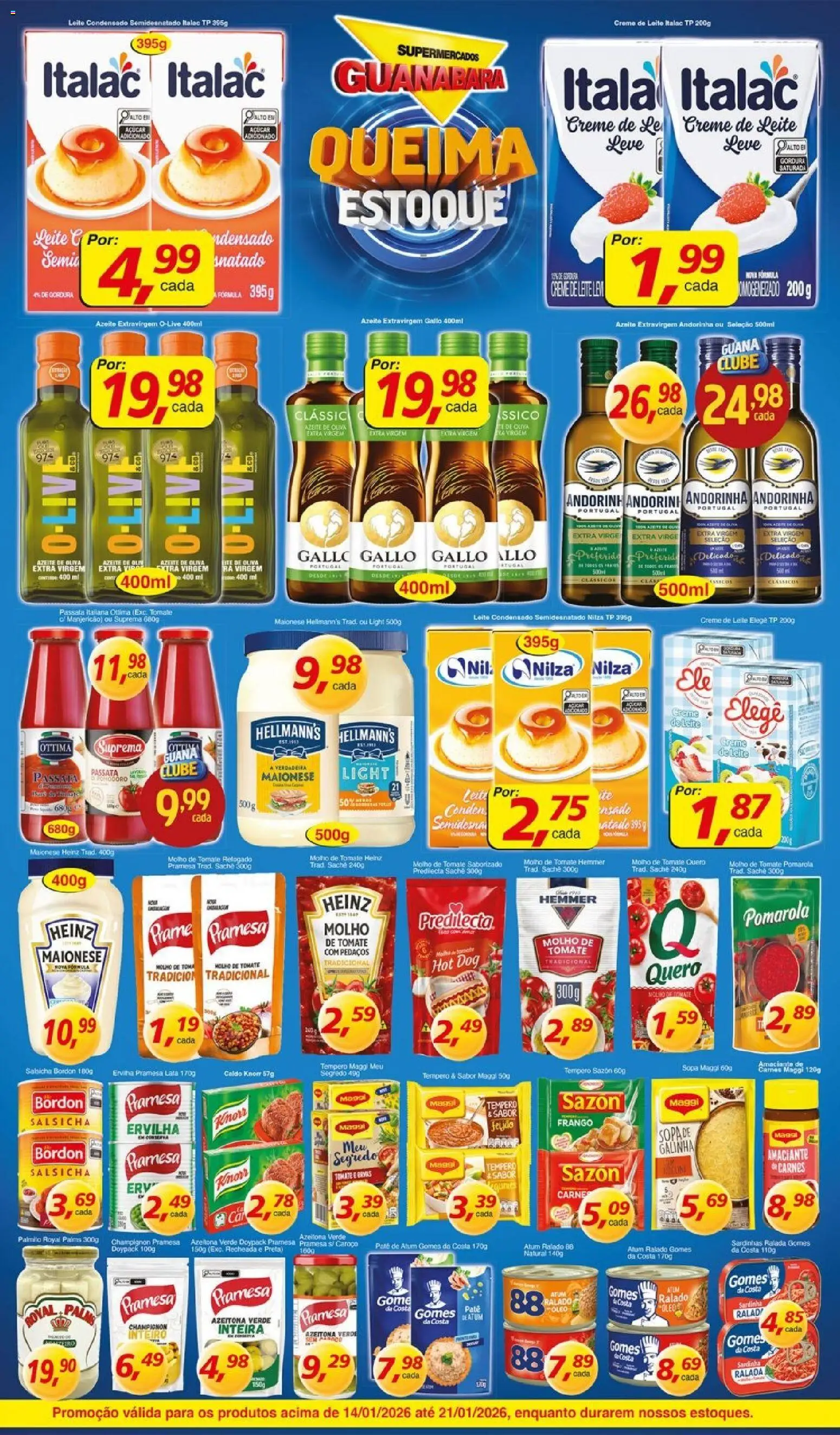 Supermercados Guanabara Folheto - válido de 14.01.2026 | Página: 3 | Produtos: Molho de tomate, Óleo, Atum, Amaciante