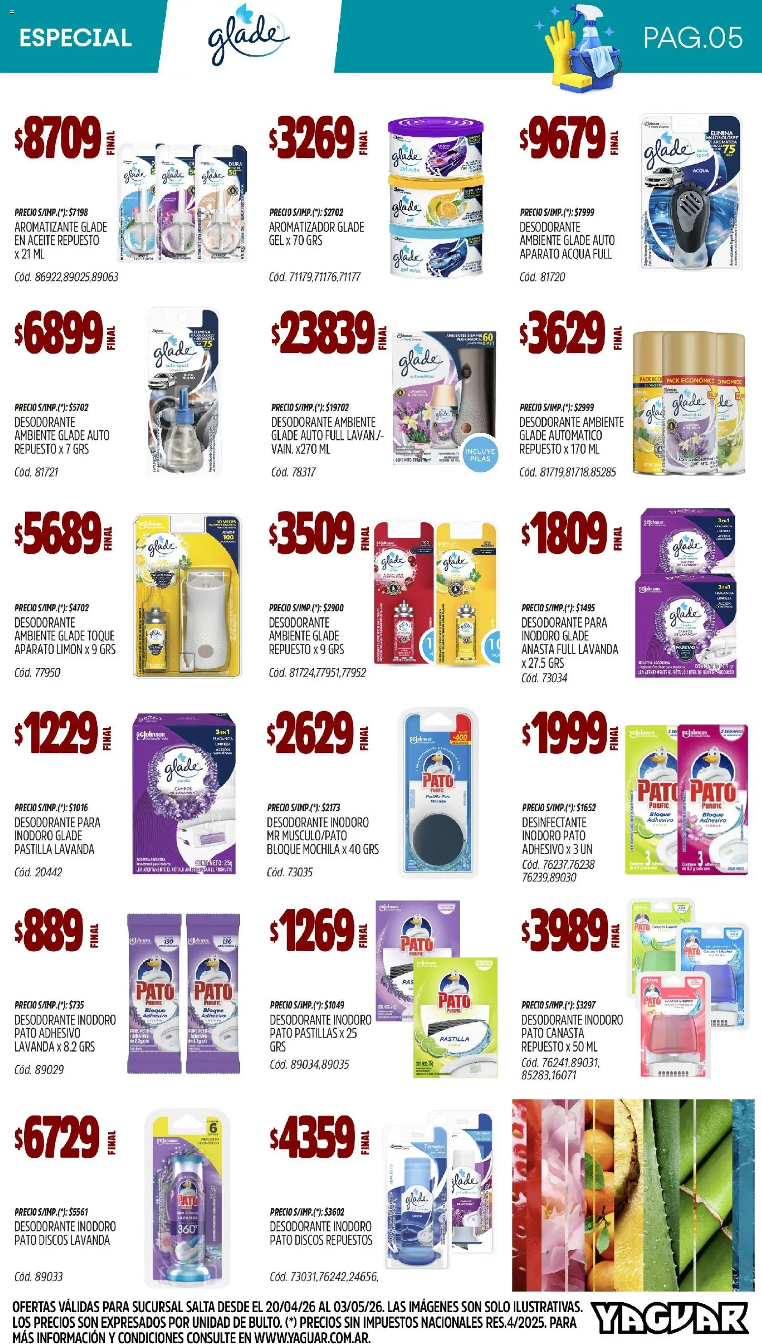 Yaguar - Especial Limpieza Salta │ válido desde el 20.04.2026 | Página: 5 | Productos: Pilas, Aceite, Limón, Mochila
