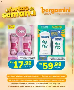 Supermercado Bergamini Folheto - válido de 17.09.2025 | Página: 22 | Produtos: Protetor solar, Piscina, Sabonete