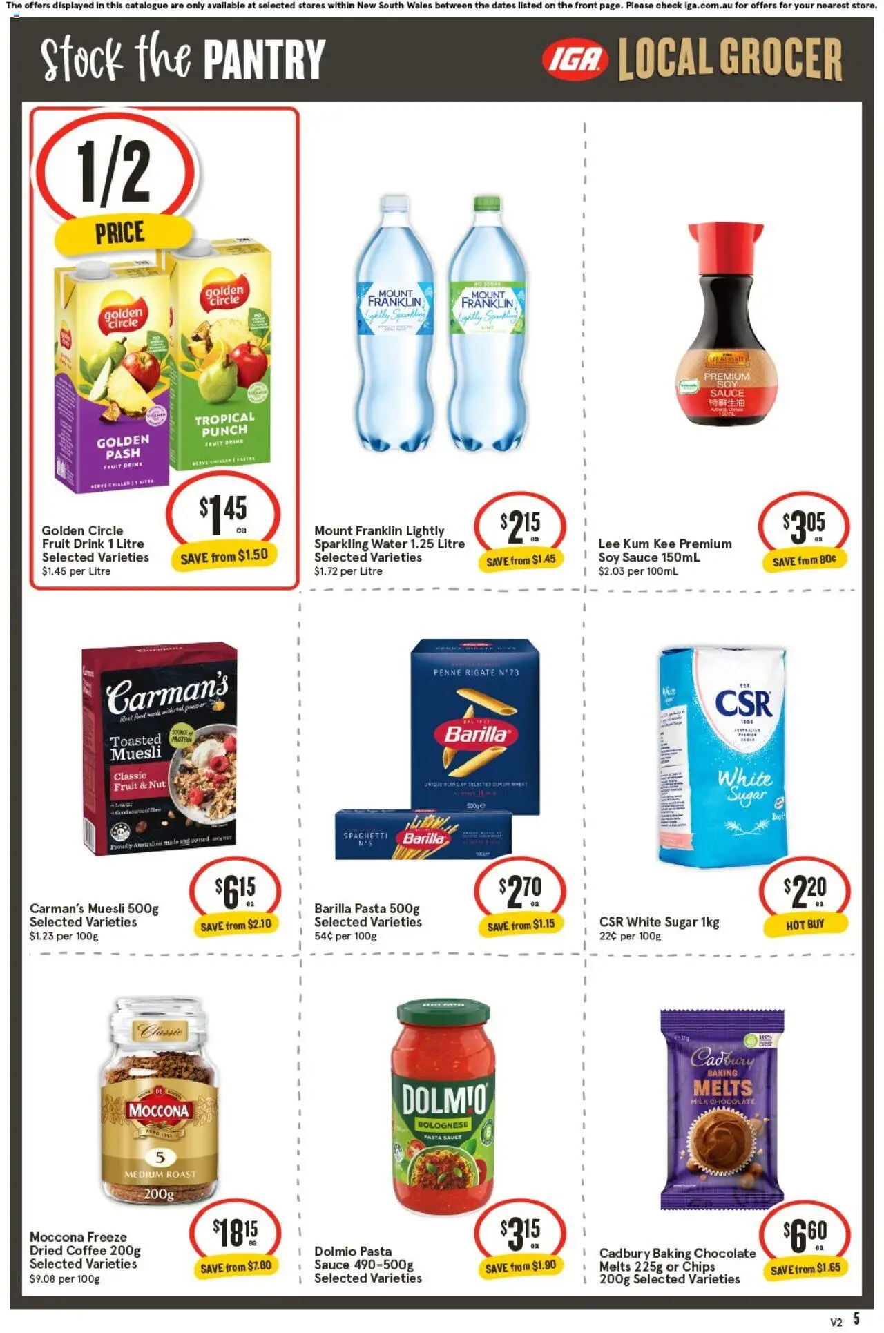 IGA catalogue - valid from 08.10.2025 | Page: 5 | Products: Chips, Water, Sauce, Moccona