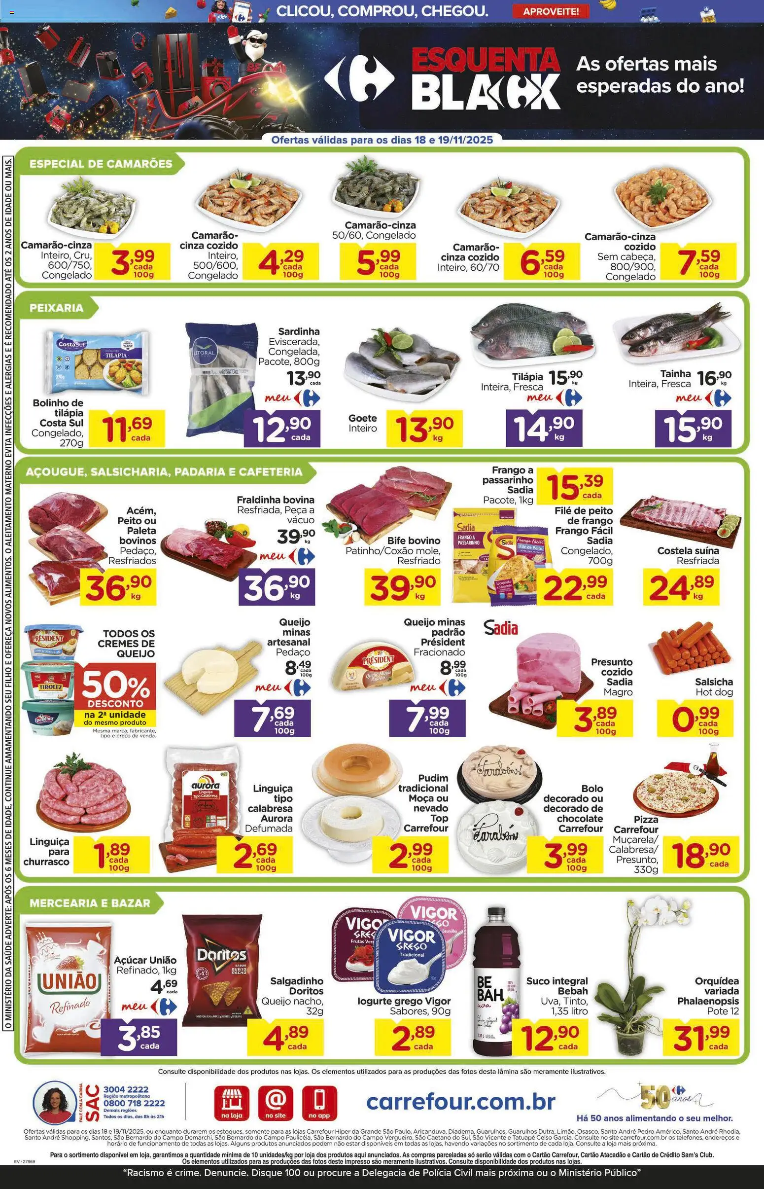 Carrefour Folheto - válido de 18.11.2025 | Página: 2 | Produtos: Fraldinha, Chocolate, Pizza, Sardinha