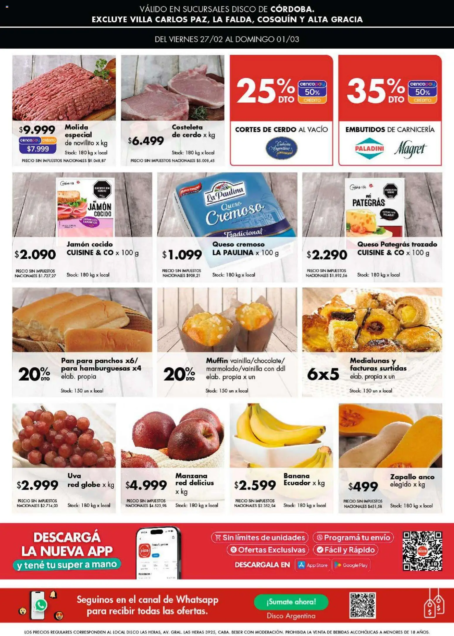 Disco - Ofertas | Córdoba │ válido desde el 26.02.2026 | Página: 7 | Productos: Banana, Jamón cocido, Pan, Jamón