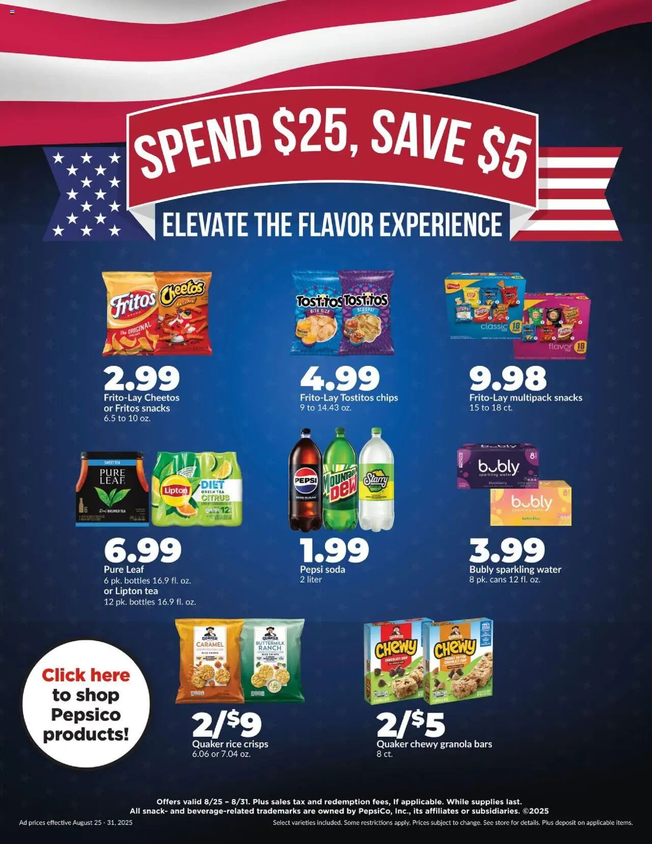HyVee Weekly Ad - valid from 25.08.2025 | Page: 9 | Products: Rice, Tea, Chips, Water