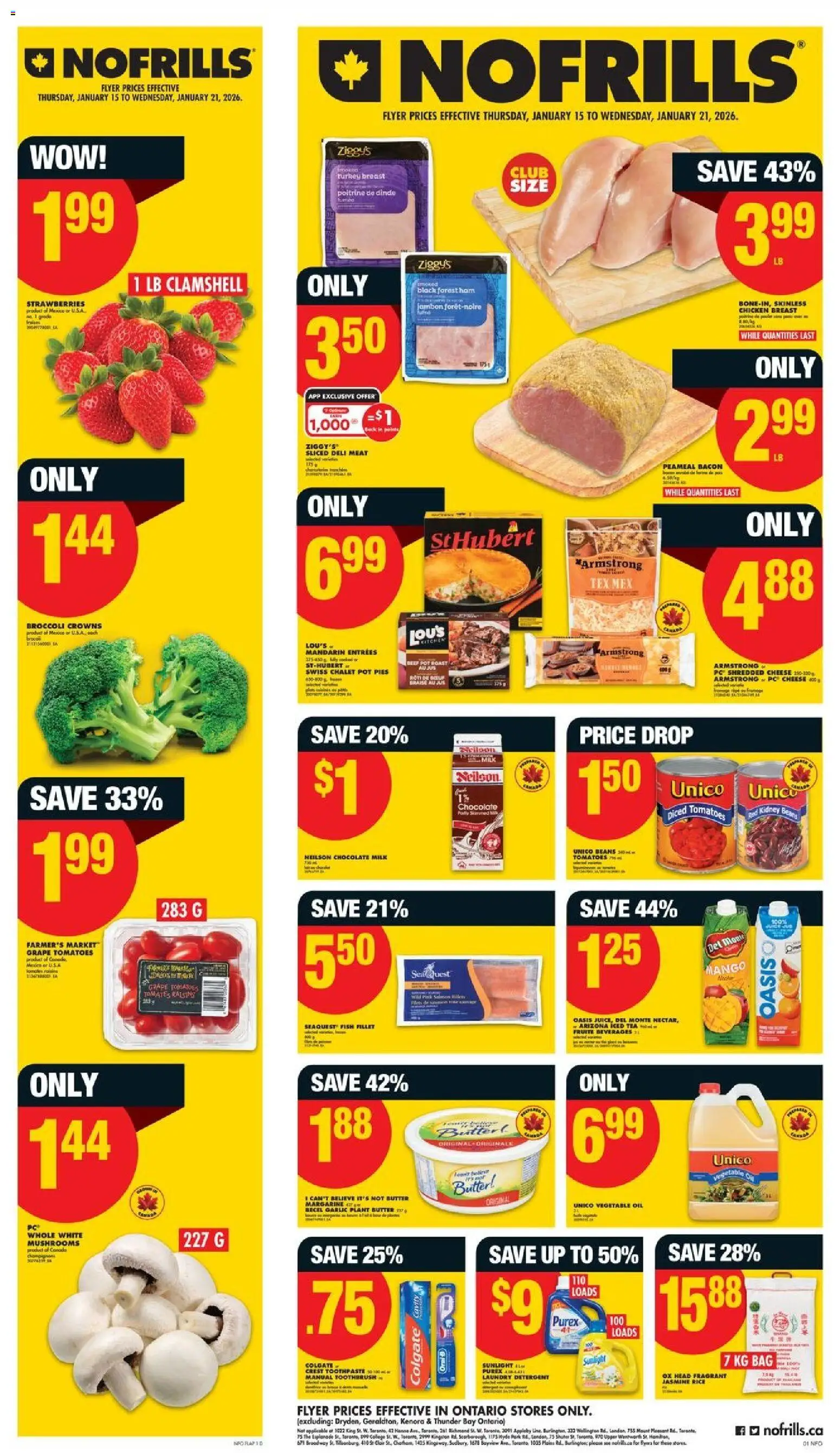 No Frills flyer valid from 15.01.2026 | Page: 1 | Products: Rice, Beef, Butter, Ham