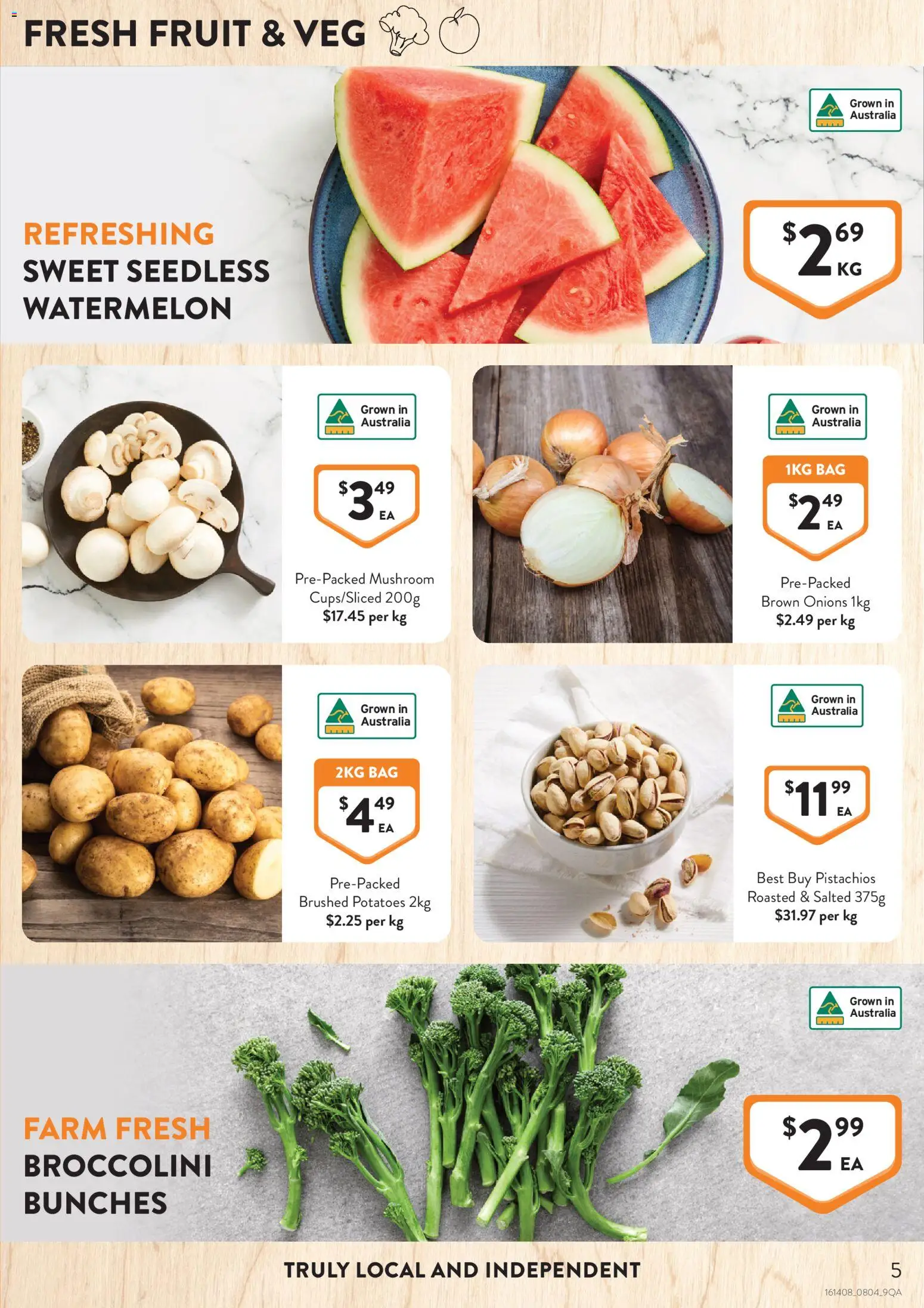 Foodworks catalogue - valid from 08.04.2026 | Page: 5 | Products: Potatoes, Onions, Watermelon, Bag