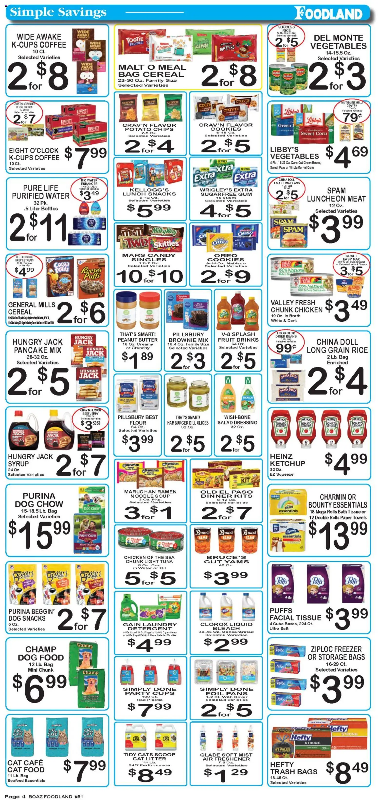 Foodland Weekly Ad - valid from 24.03.2026 | Page: 4 | Products: Cat Food, Cookies, Salad, Water