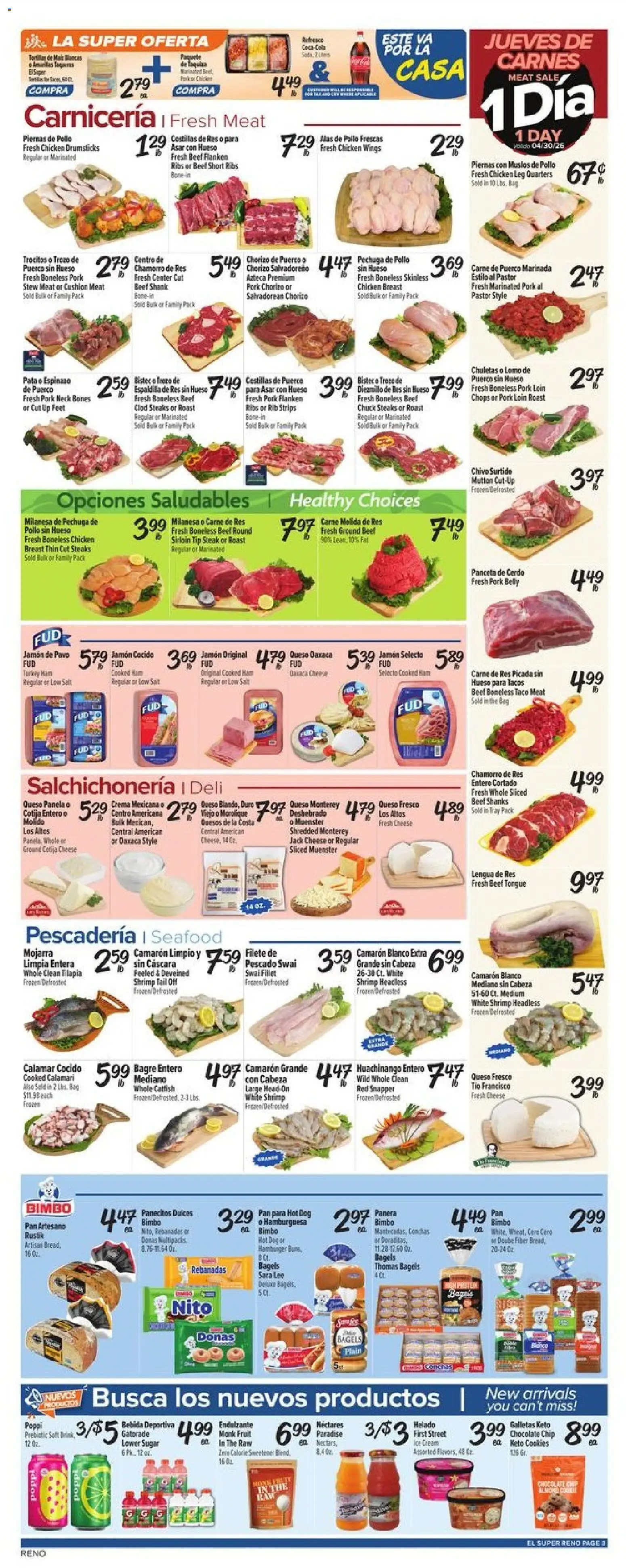 El Super Weekly Ad - NV - valid from 29.04.2026 | Page: 3 | Products: Ham, Pork, Cream, Cookies