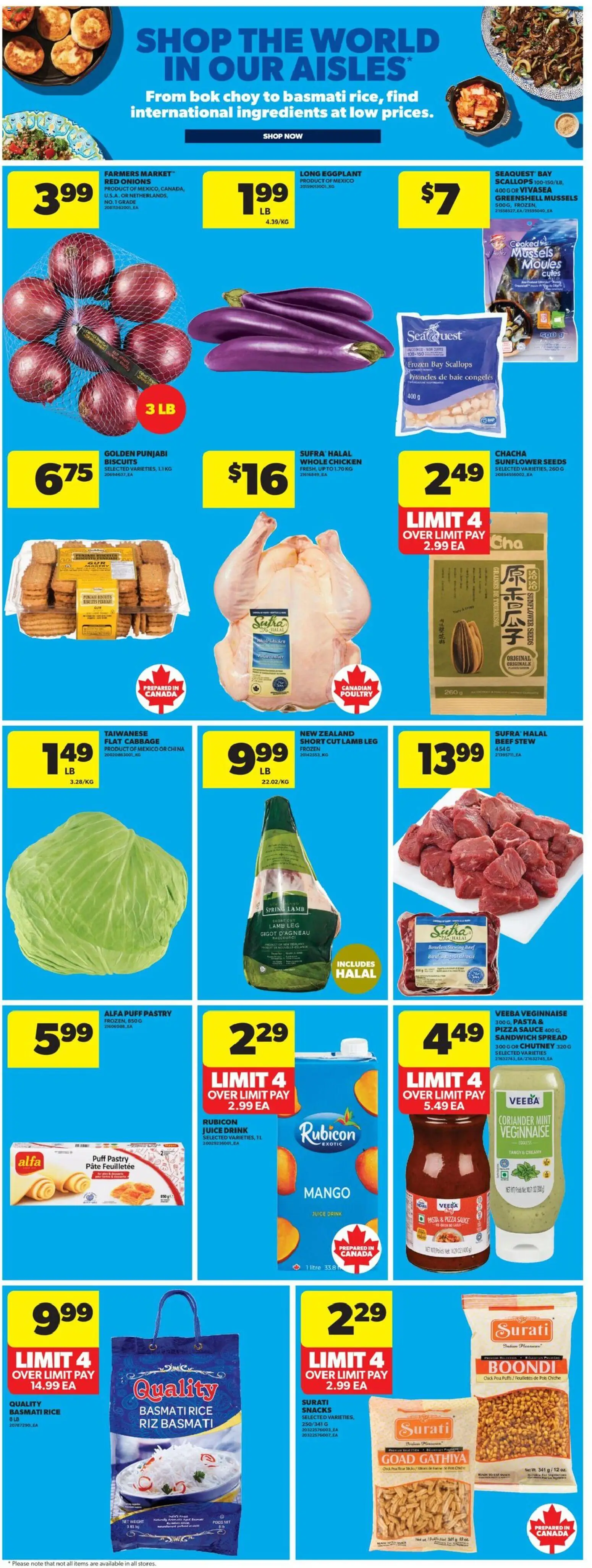Real Canadian Superstore flyer valid from 16.04.2026 | Page: 13 | Products: Rice, Beef, Pasta, Pizza