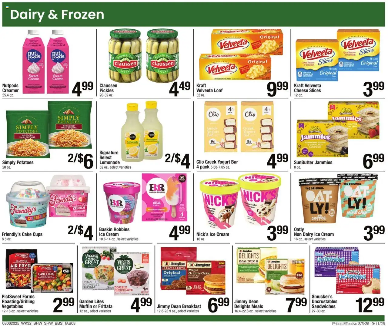 Shaw's Big Book of Savings - valid from 06.08.2025 | Page: 8 | Products: Griddle, Potatoes, Vegetables, Muffin