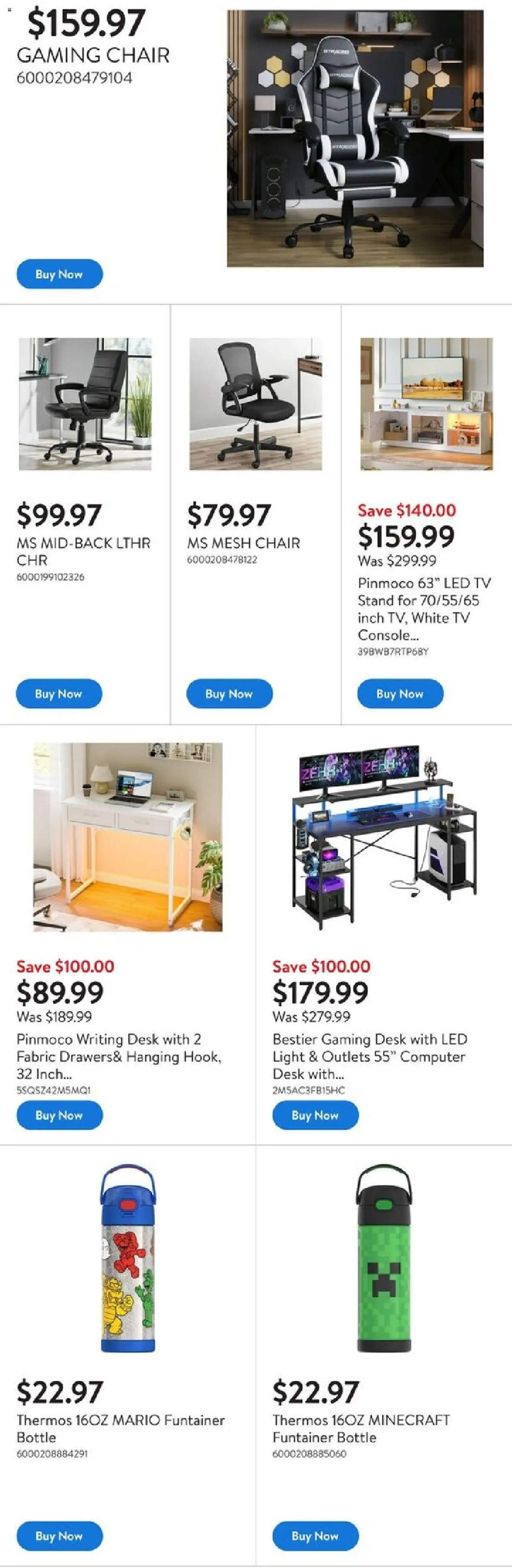 Walmart flyer valid from 09.10.2025 | Page: 6 | Products: Computer, Tv, Chair