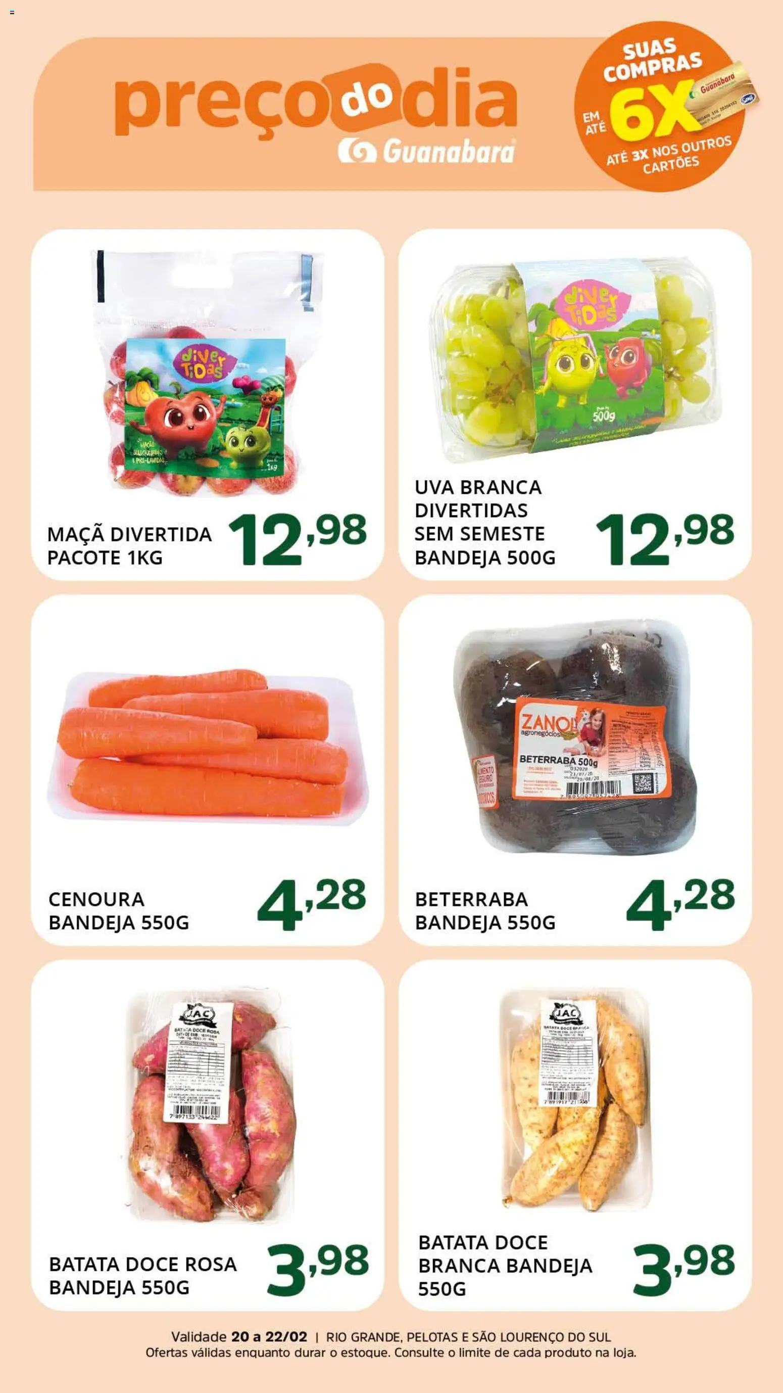 Supermercado Guanabara Folheto - válido de 20.02.2026 | Página: 5 | Produtos: Beterraba, Cenoura, Bandeja, Batata