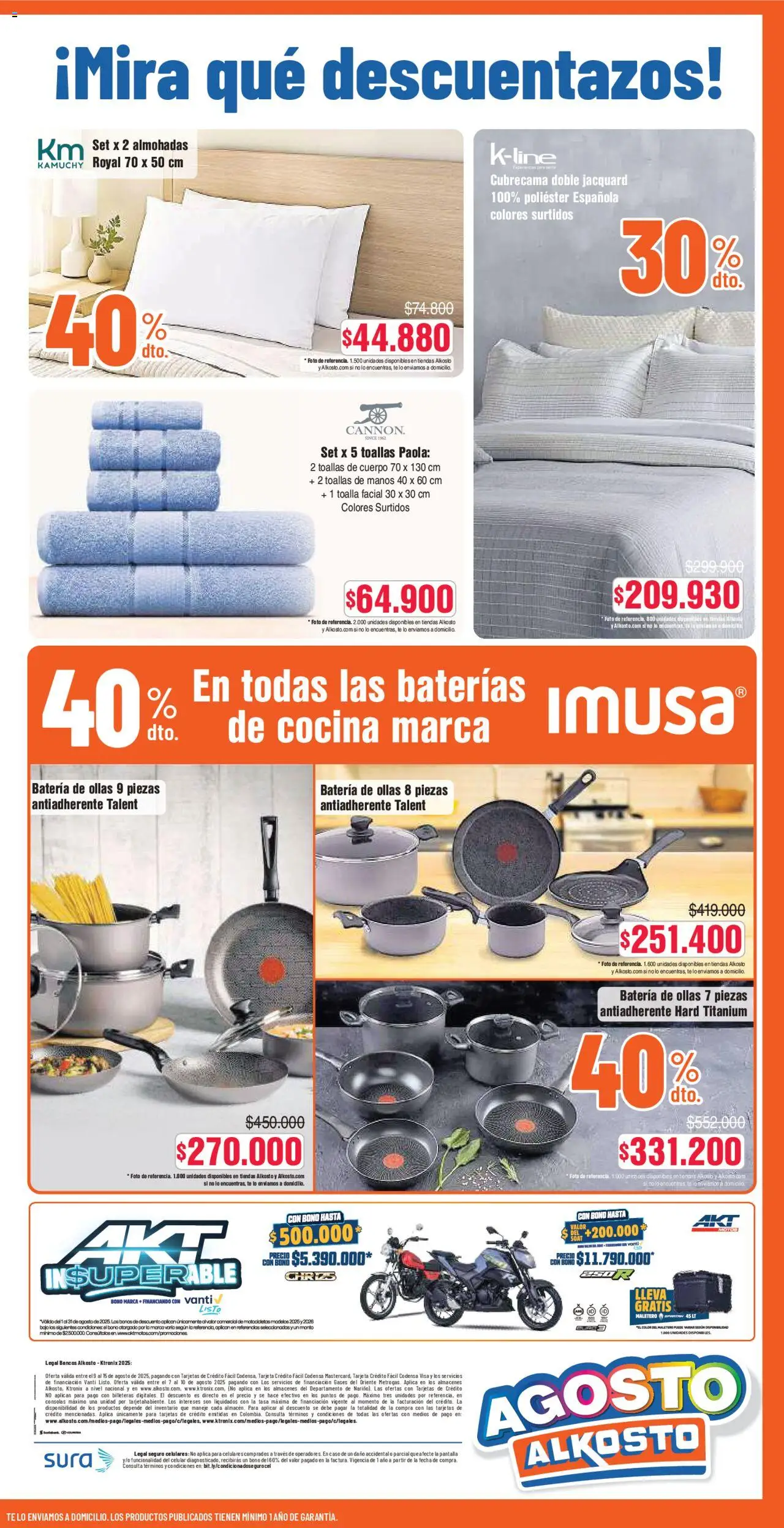 Alkosto revista - valida desde el 09.08.2025 | Página: 7 | Productos: Té, Cocina, Toalla, Toallas