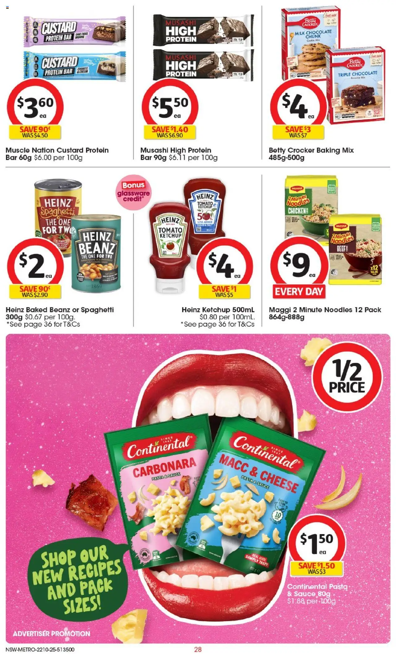 Coles catalogue - valid from 22.10.2025 | Page: 28 | Products: Glassware, Noodles, Pasta, Sauce