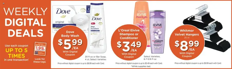 Preview of Dillons weekly ads valid from 07.01.2026 | Page: 3 | Products: Shampoo, Conditioner, Body Wash, Toner