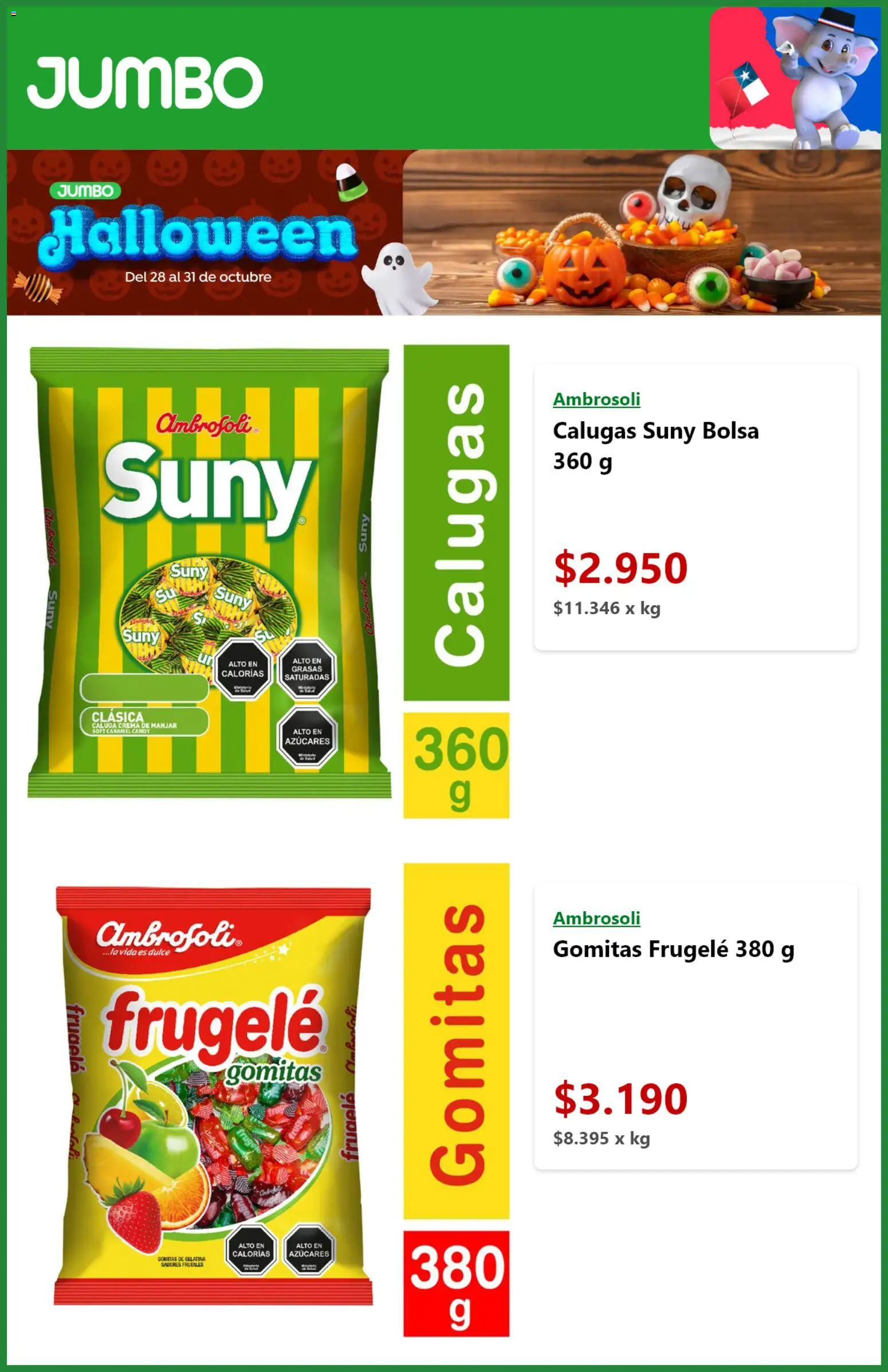 Jumbo ofertas  │ válido desde el 28.10.2025 | Página: 3 | Productos: Bolsa, Gomitas, Gelatina, Manjar