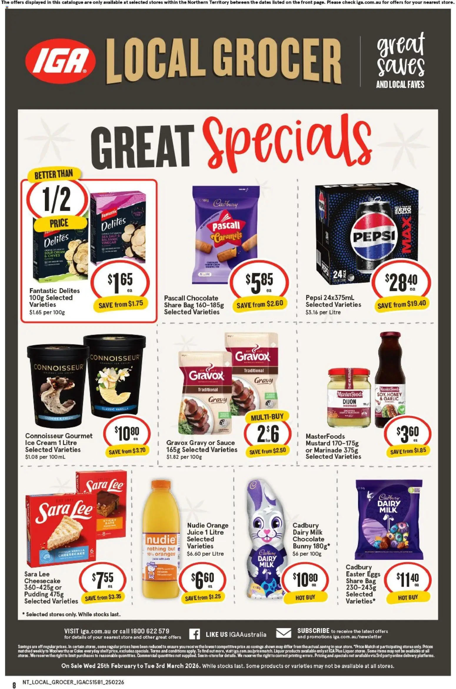IGA catalogue - valid from 25.02.2026 | Page: 8 | Products: Dairy, Mustard, Cream, Date