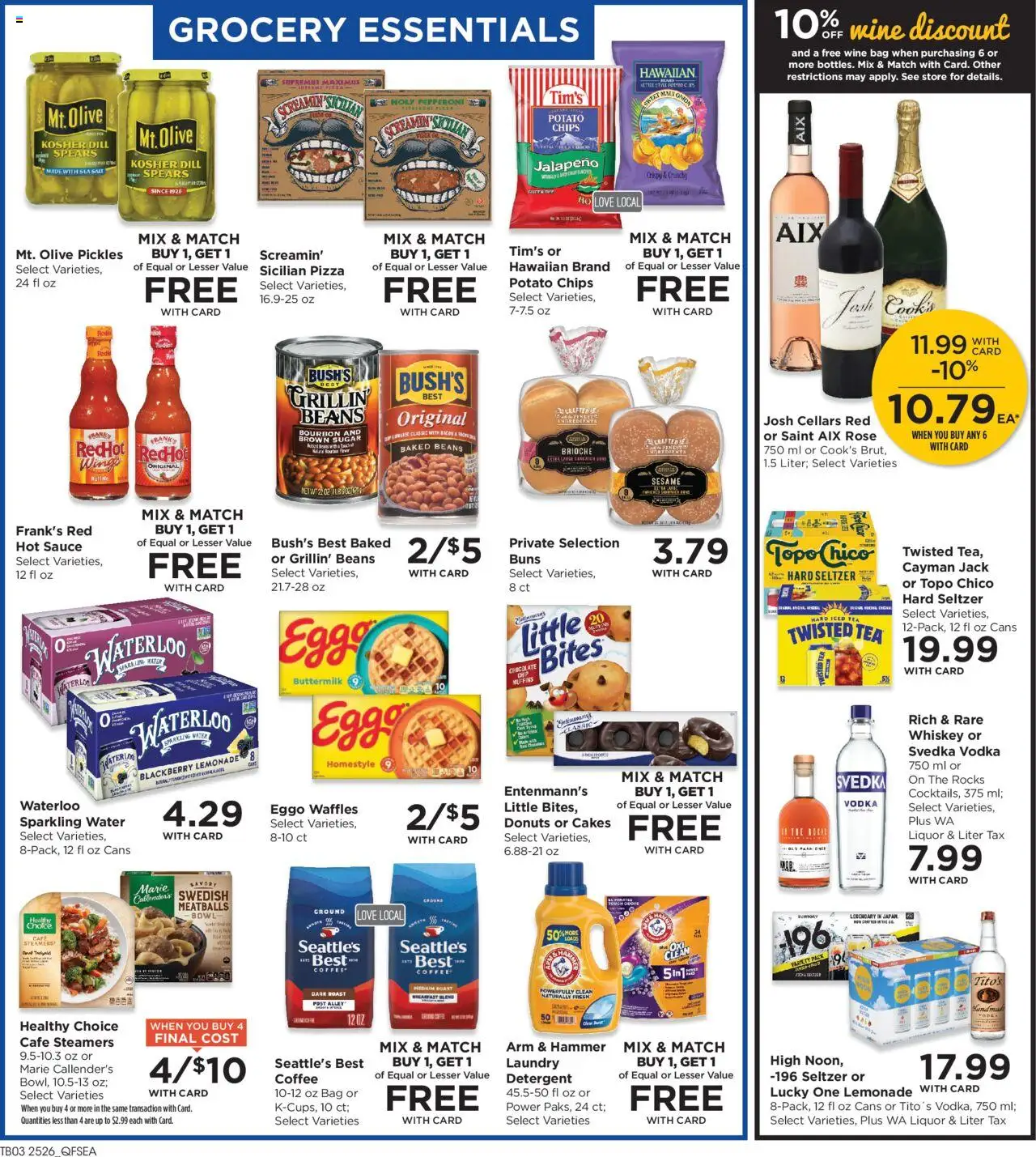 QFC Weekly Ad - valid from 30.07.2025 | Page: 3 | Products: Chips, Vodka, Water, Dill