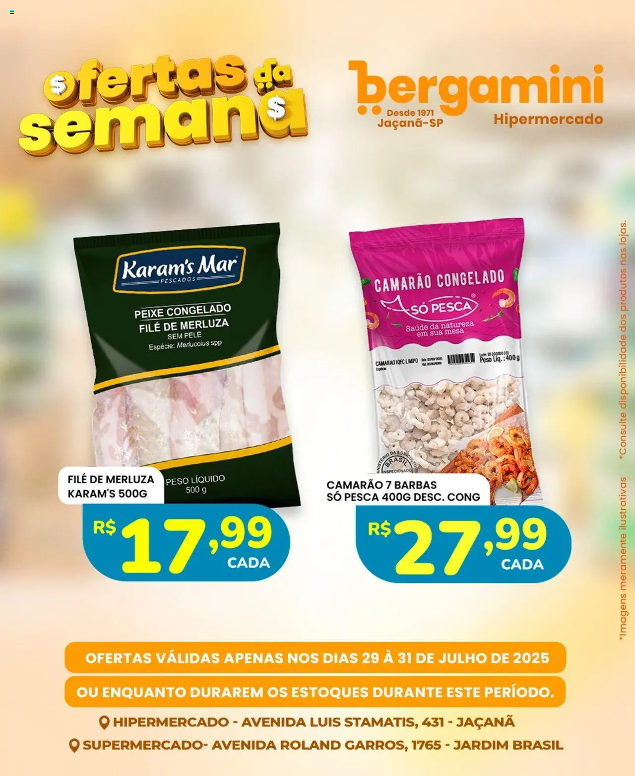 Supermercado Bergamini Folheto - válido de 29.07.2025 | Página: 15 | Produtos: Mesa, Camarão, Peixe