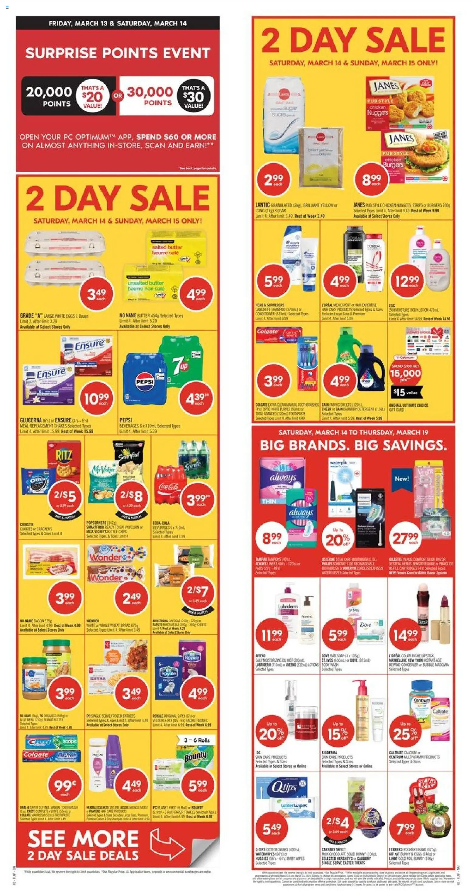 Shoppers flyer valid from 13.03.2026 | Page: 1 | Products: Chips, Concealer, Detergent, Butter