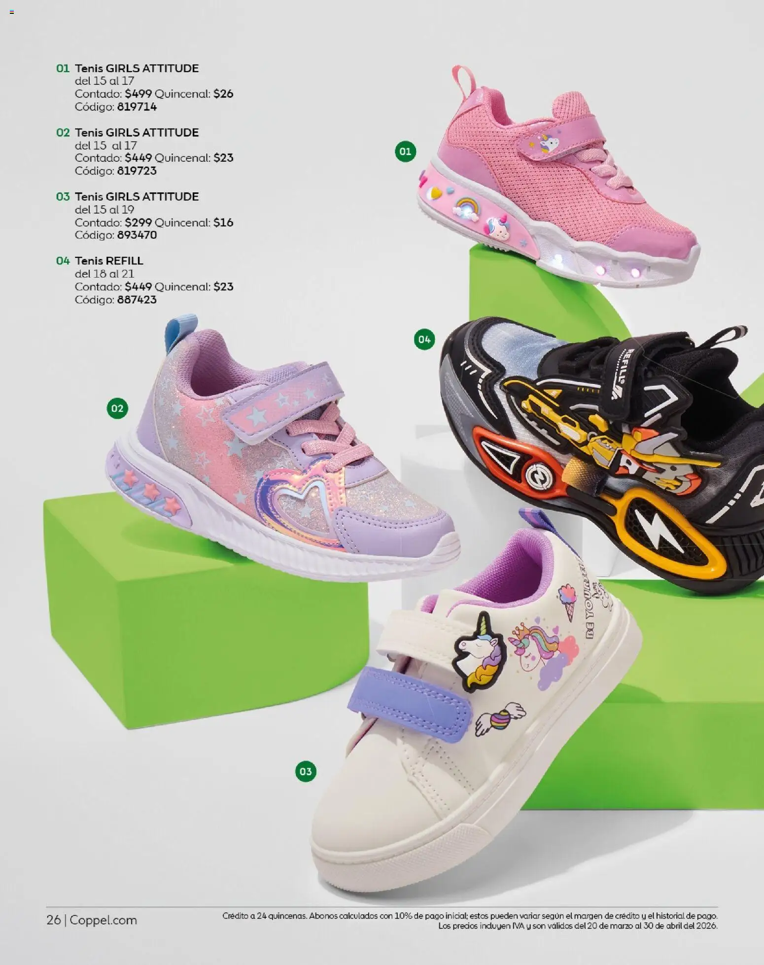 Nuevas ofertas de Coppel válidas en toda la República Mexicana desde el 01.03.2026. ¡Encuentra las mejores ofertas en Coppel catálogo Vacaciones Semana Santa! | Página: 26 | Productos: Tenis