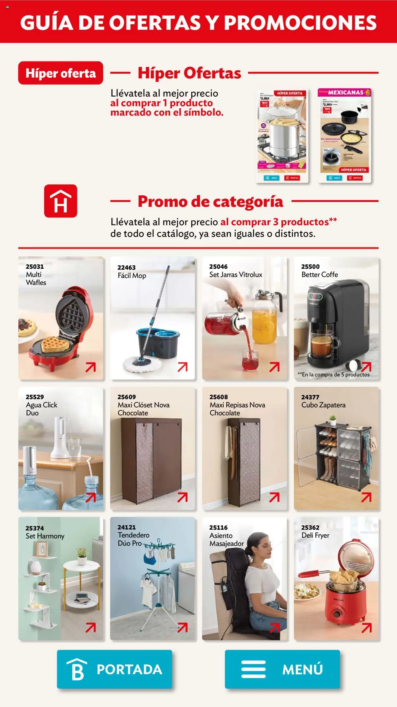Nuevas ofertas de Betterware válidas en toda la República Mexicana desde el 01.09.2025. ¡Encuentra las mejores ofertas en Betterware - Campaña 9 2025! | Página: 120 | Productos: Agua, Chocolate, Tendedero