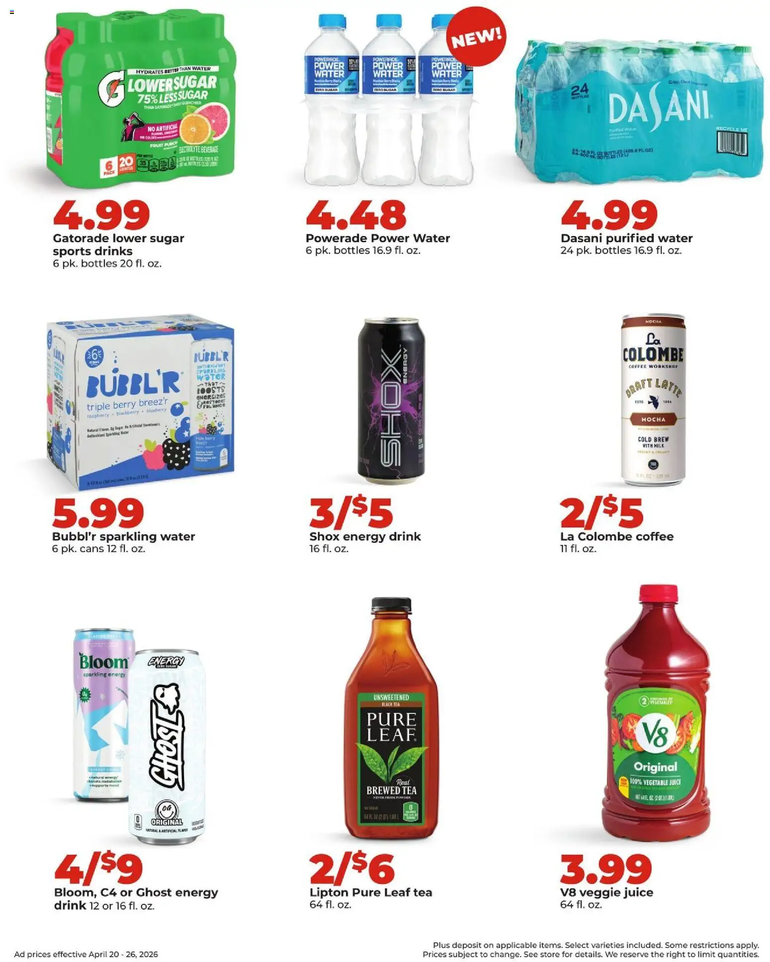HyVee Weekly Ad - valid from 20.04.2026 | Page: 26 | Products: Powder, Tea, Water, Sugar