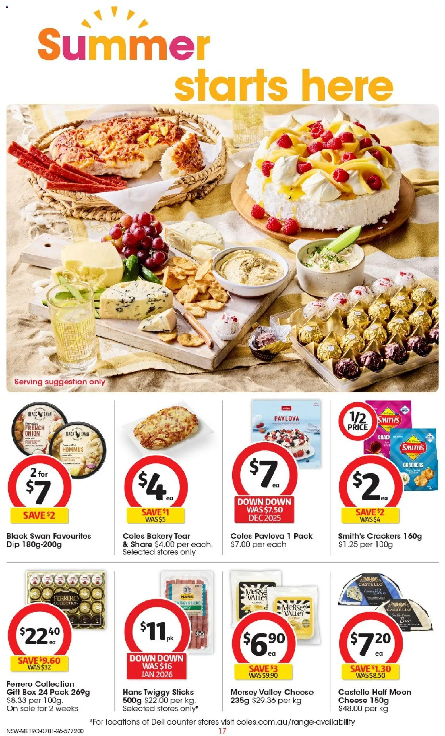 Coles catalogue - valid from 07.01.2026 | Page: 17 | Products: Box, Cheese, Pavlova, Bakery