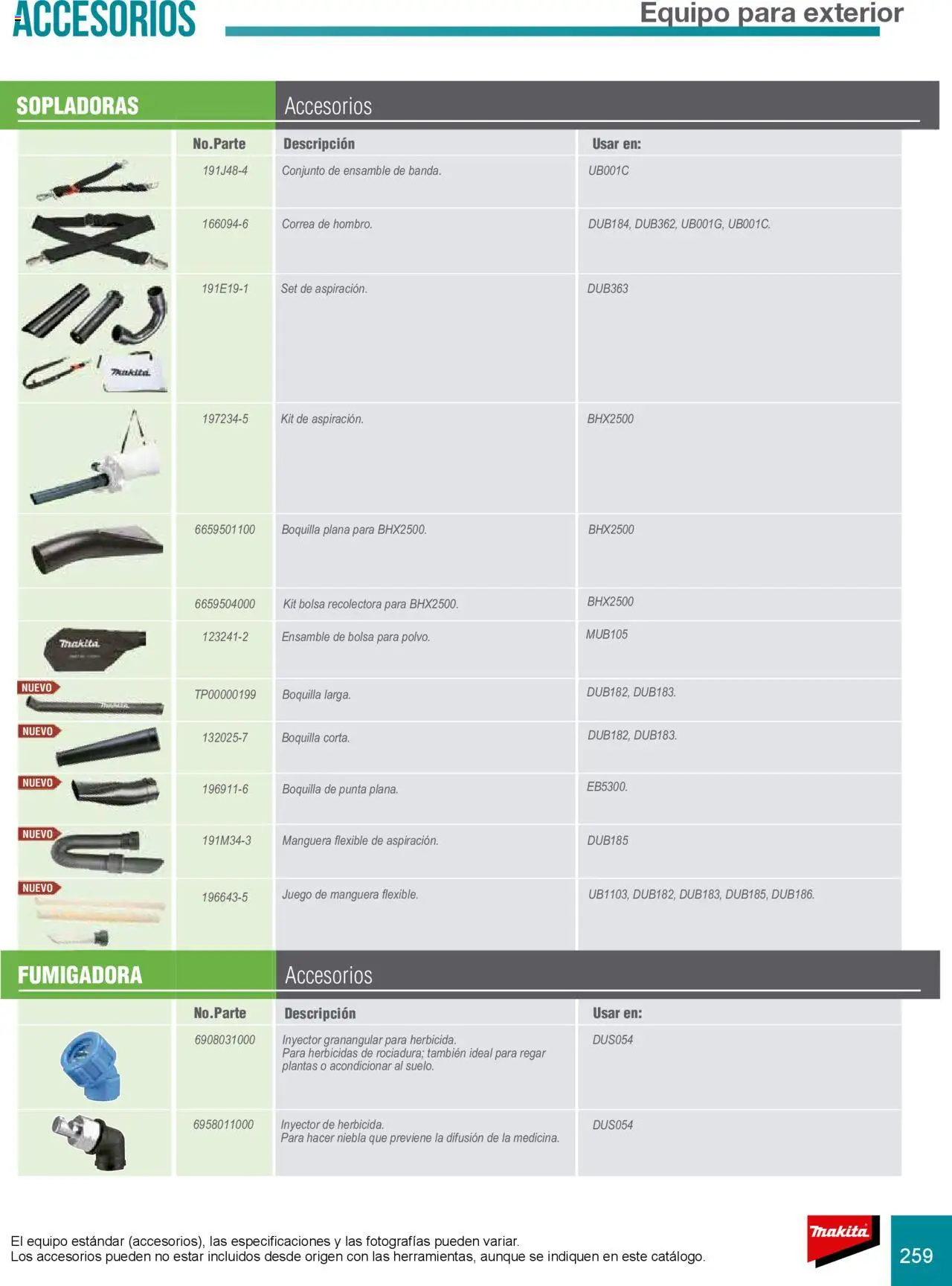 Nuevas ofertas de Makita válidas en toda la República Mexicana desde el 08.07.2024. ¡Encuentra las mejores ofertas en Makita catálogo Accesorios! | Página: 259 | Productos: Manguera, Bolsa, Juego, Conjunto