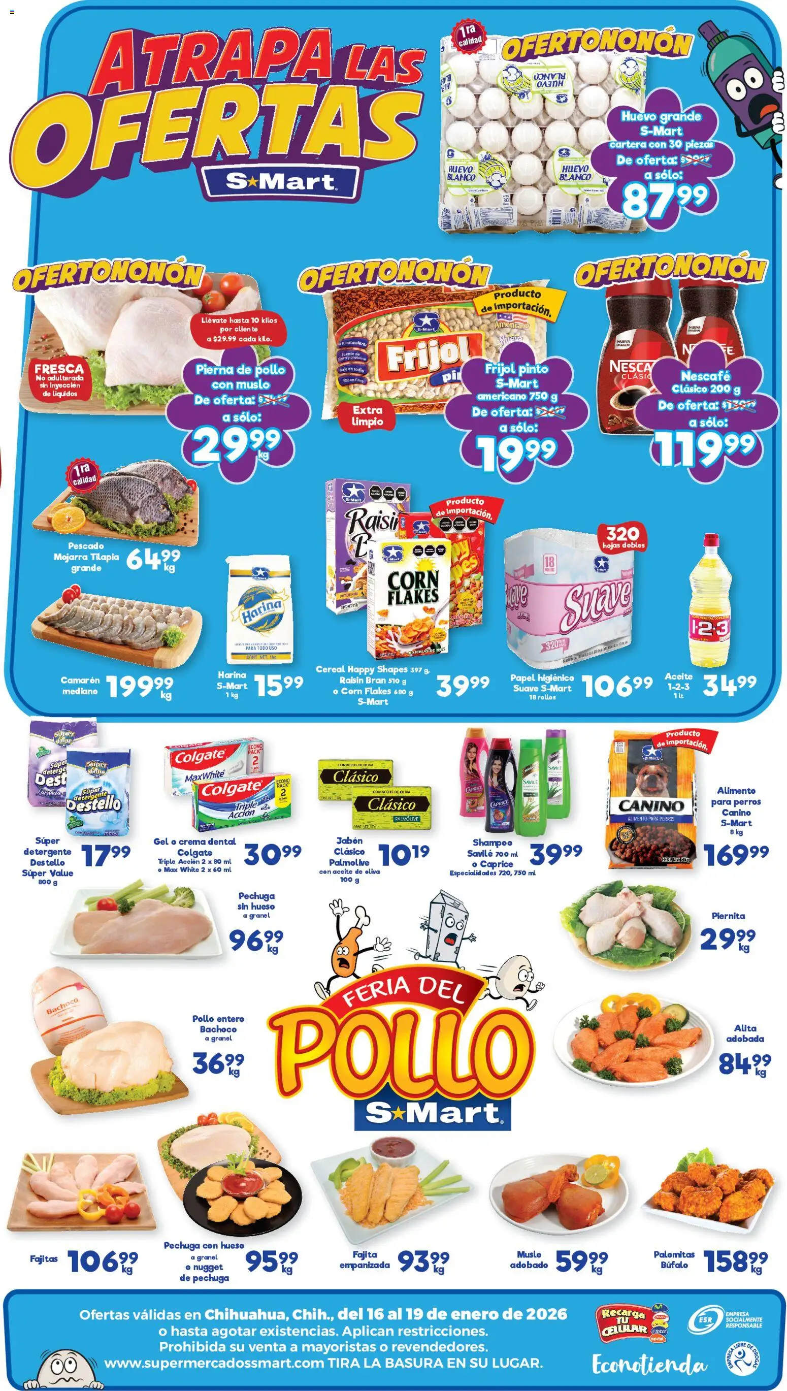 Nuevas ofertas de S-Mart válidas en toda la República Mexicana desde el 16.01.2026. ¡Encuentra las mejores ofertas en S-Mart folleto! | Página: 2 | Productos: Detergente, Harina, Aceite, Papel higiénico