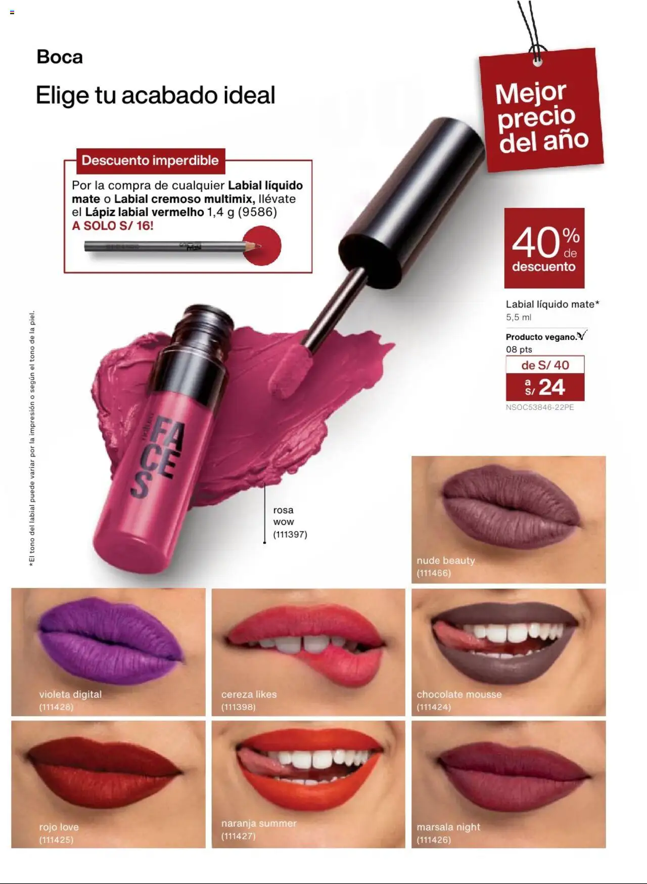 Catálogo Natura válido desde 13.08.2025 | Página: 48 | Productos: Lápiz labial, Chocolate