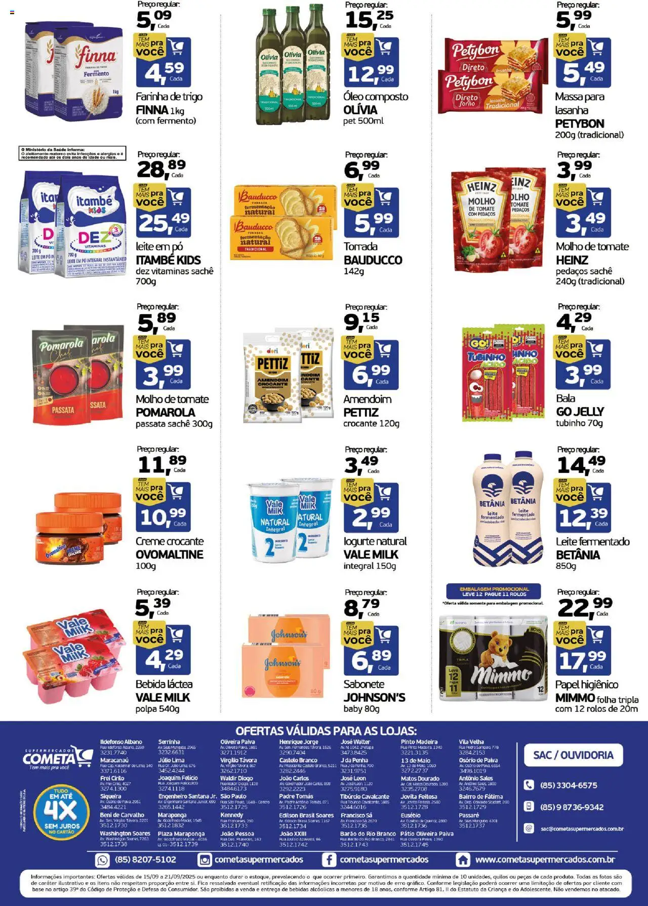 Cometa Supermercados Folheto - válido de 15.09.2025 | Página: 2 | Produtos: Pó, Maiô, Óleo, Leite fermentado