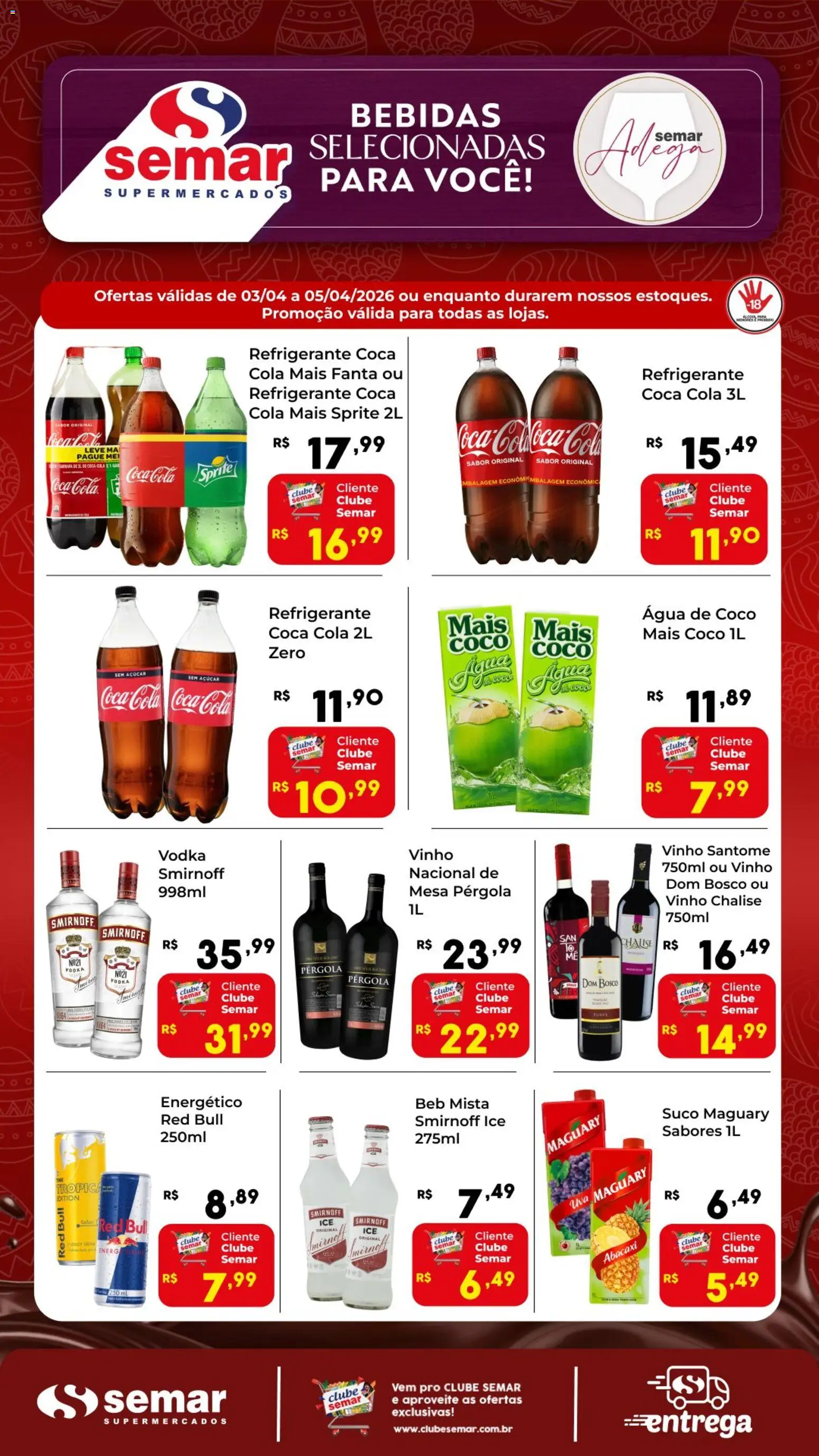 Semar Supermercado Folheto - válido de 03.04.2026 | Página: 1 | Produtos: Cola, Mesa, Suco, Açúcar