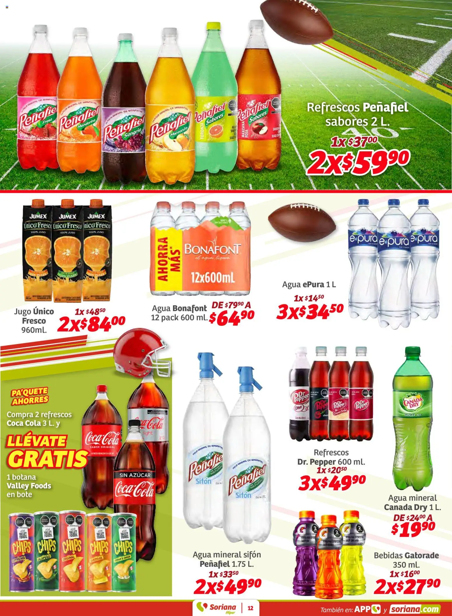 Nuevas ofertas de Soriana válidas en toda la República Mexicana desde el 30.01.2026. ¡Encuentra las mejores ofertas en Soriana - Preciazazaso Híper: Ags, Col, Gto, Jal, Mich! | Página: 12 | Productos: Azúcar, Agua, Jugo