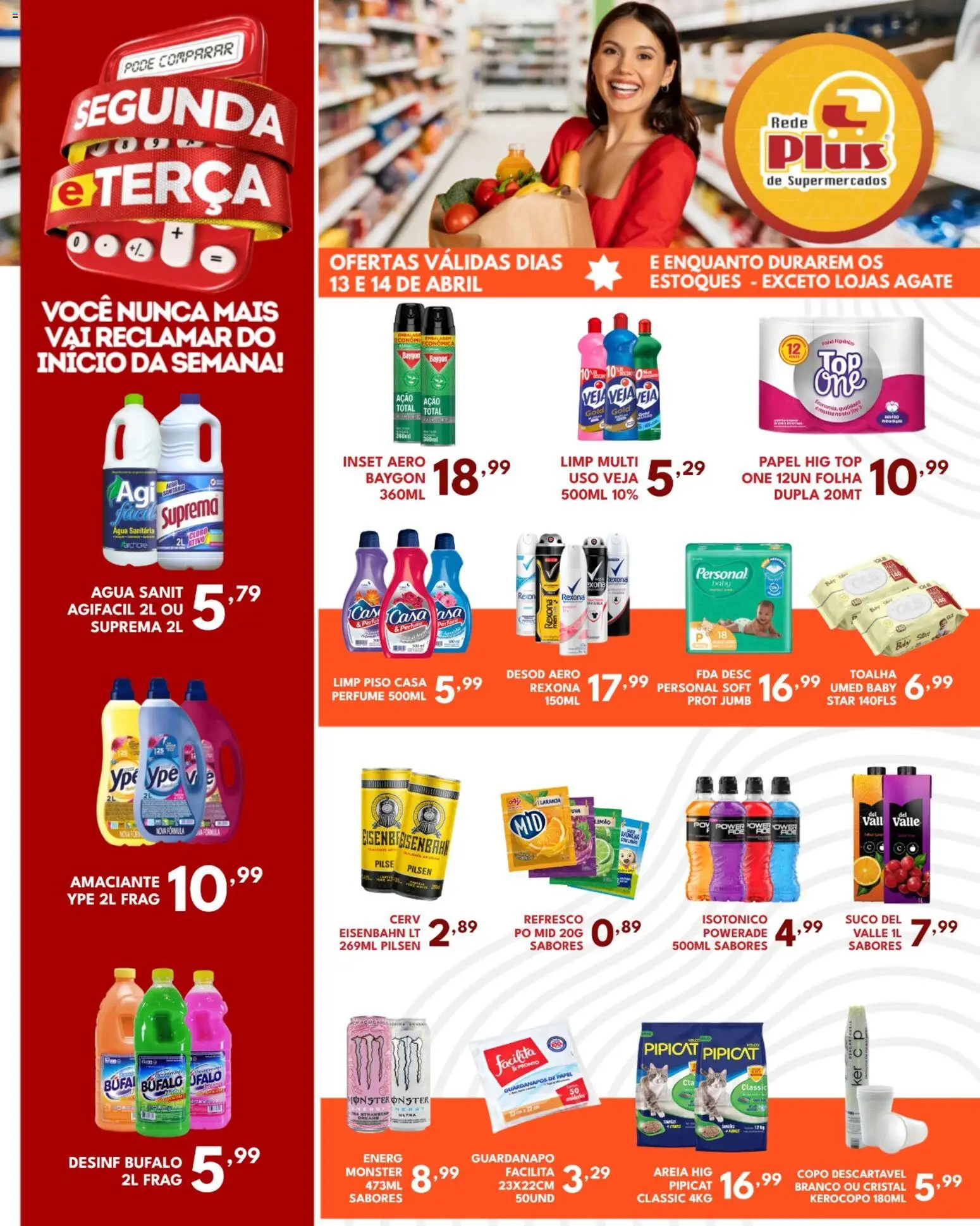 Rede Plus Supermercados Folheto - válido de 13.04.2026 | Página: 2 | Produtos: Pó, Refresco, Eisenbahn, Guardanapo