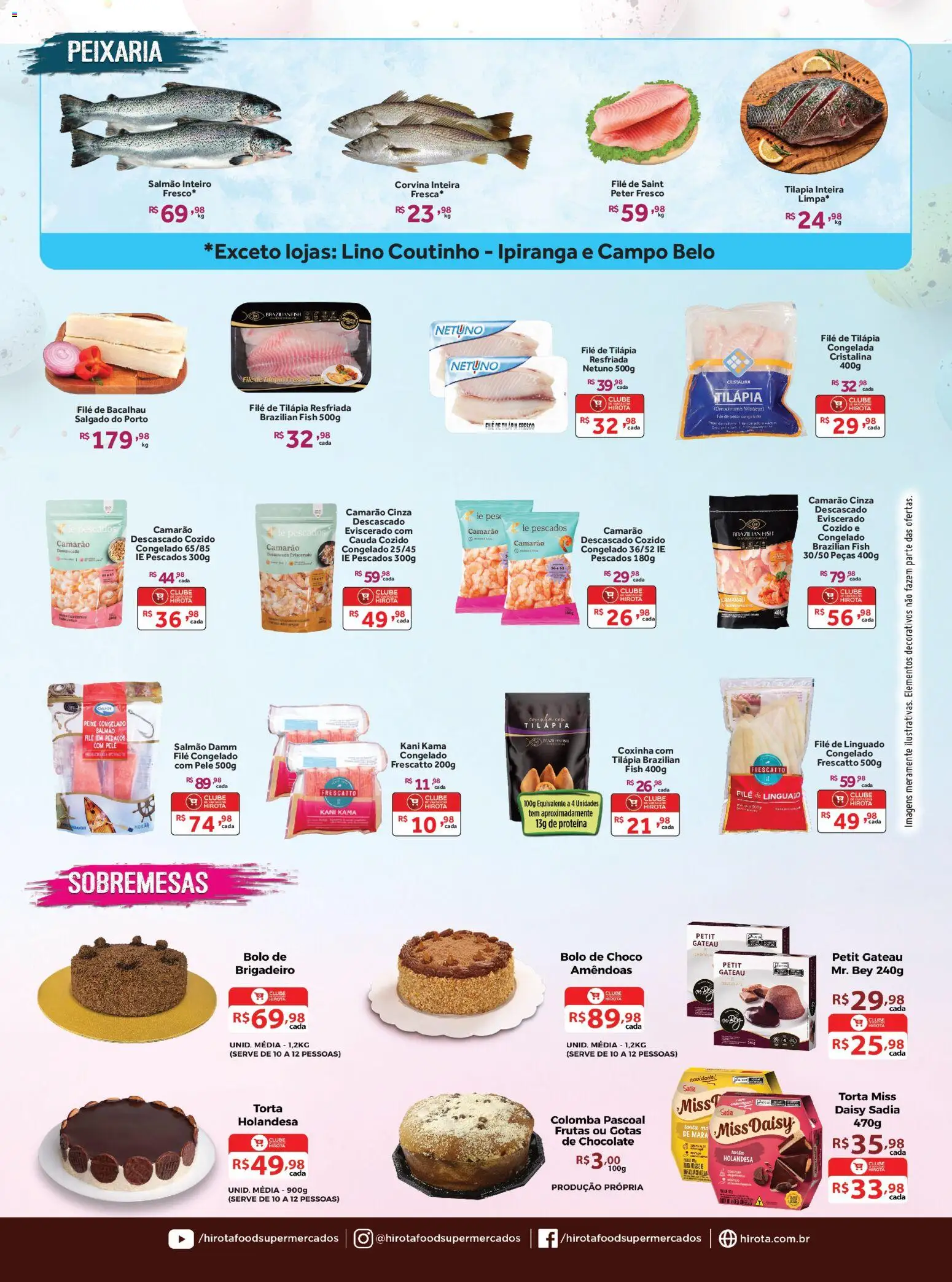 Hirota Food Folheto - válido de 25.03.2026 | Página: 2 | Produtos: Salmão, Camarão, Linguado, Amêndoas