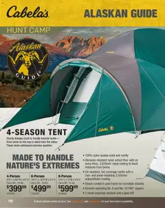 Preview of Cabela's weekly ads valid from 11.08.2025 | Page: 170 | Products: Tent