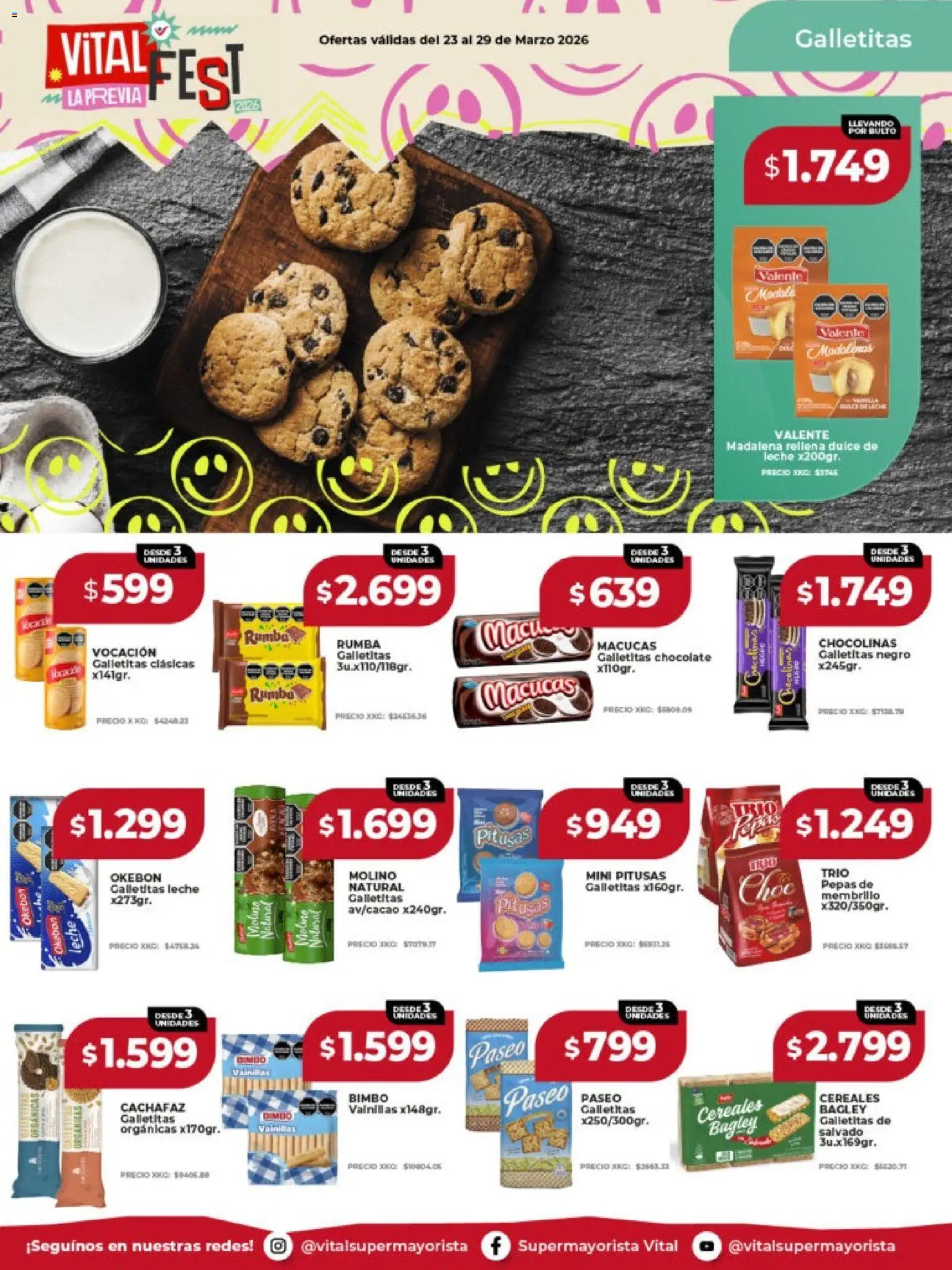 Vital ofertas │ válido desde el 23.03.2026 | Página: 17 | Productos: Dulce de leche, Leche, Chocolate, Cereales