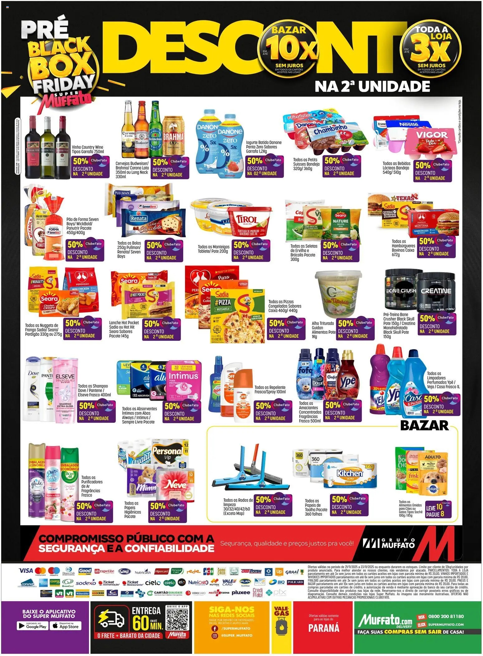 Super Muffato Folheto - válido de 21.11.2025 | Página: 2 | Produtos: Creatina, Faca, Pão de forma, Dove