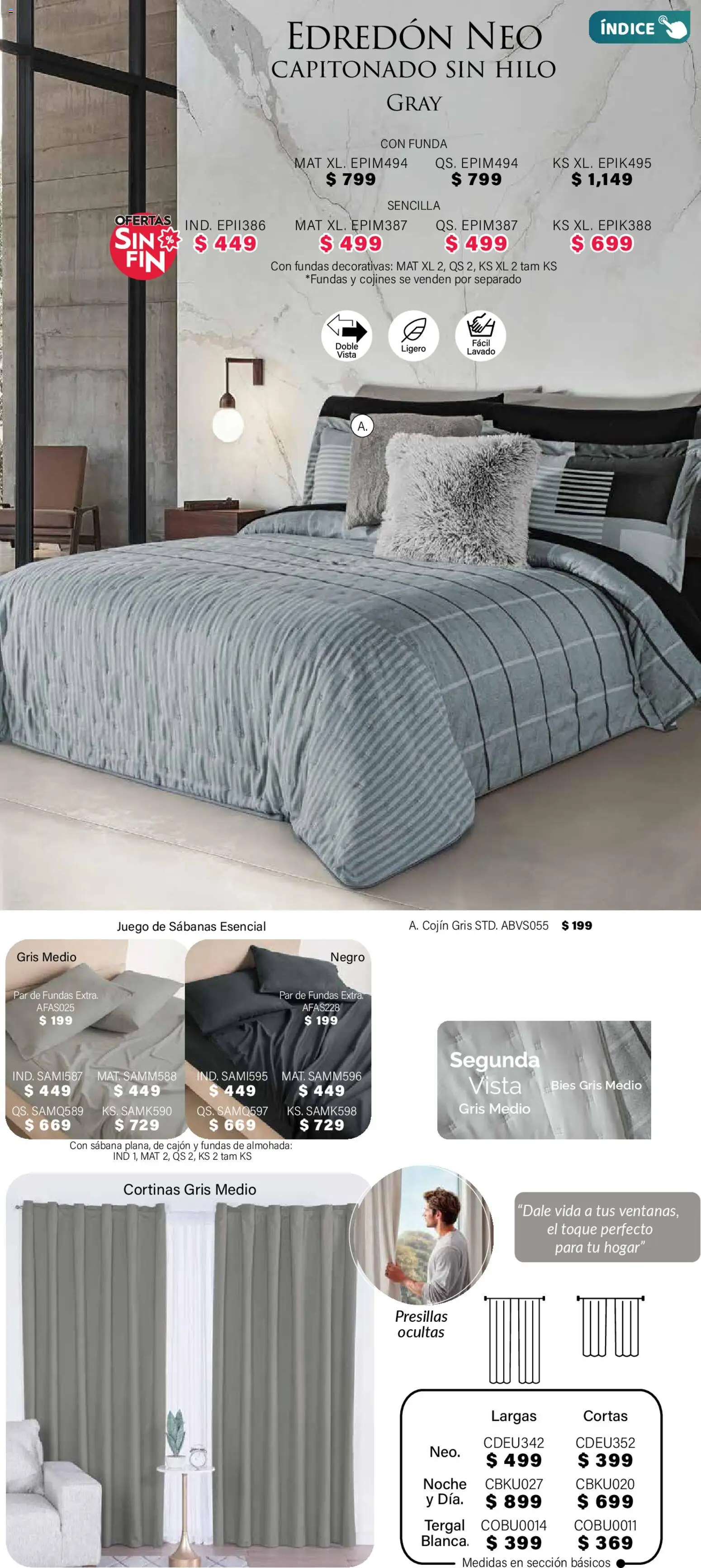 Nuevas ofertas de Colchas Concord válidas en toda la República Mexicana desde el 01.11.2025. ¡Encuentra las mejores ofertas en Colchas Concord Buen Fin! | Página: 19 | Productos: Juego, Almohada, Sabanas, Cortinas